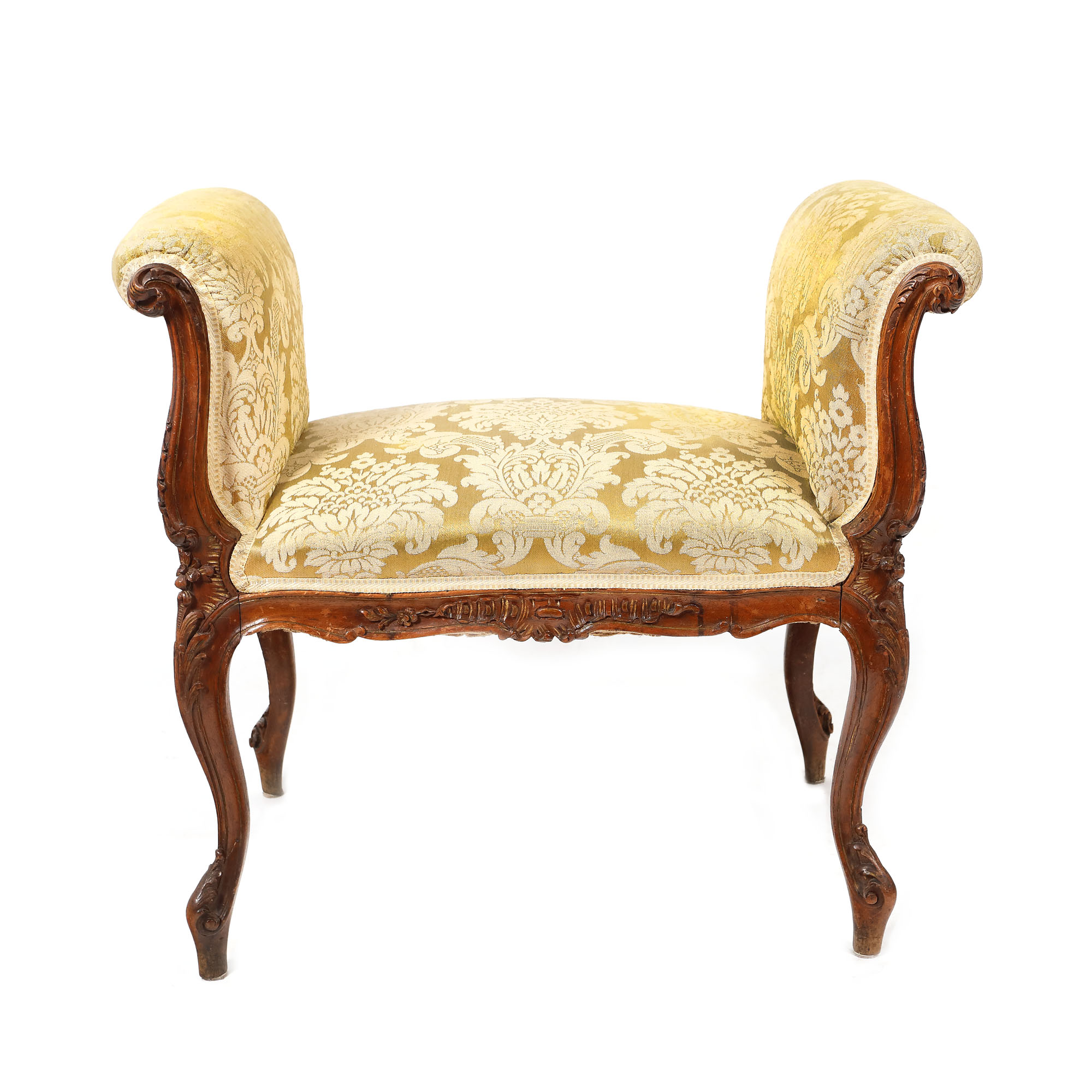 Banchetă în manieră Louis Philippe, cu tapiserie brocart, sec. XIX