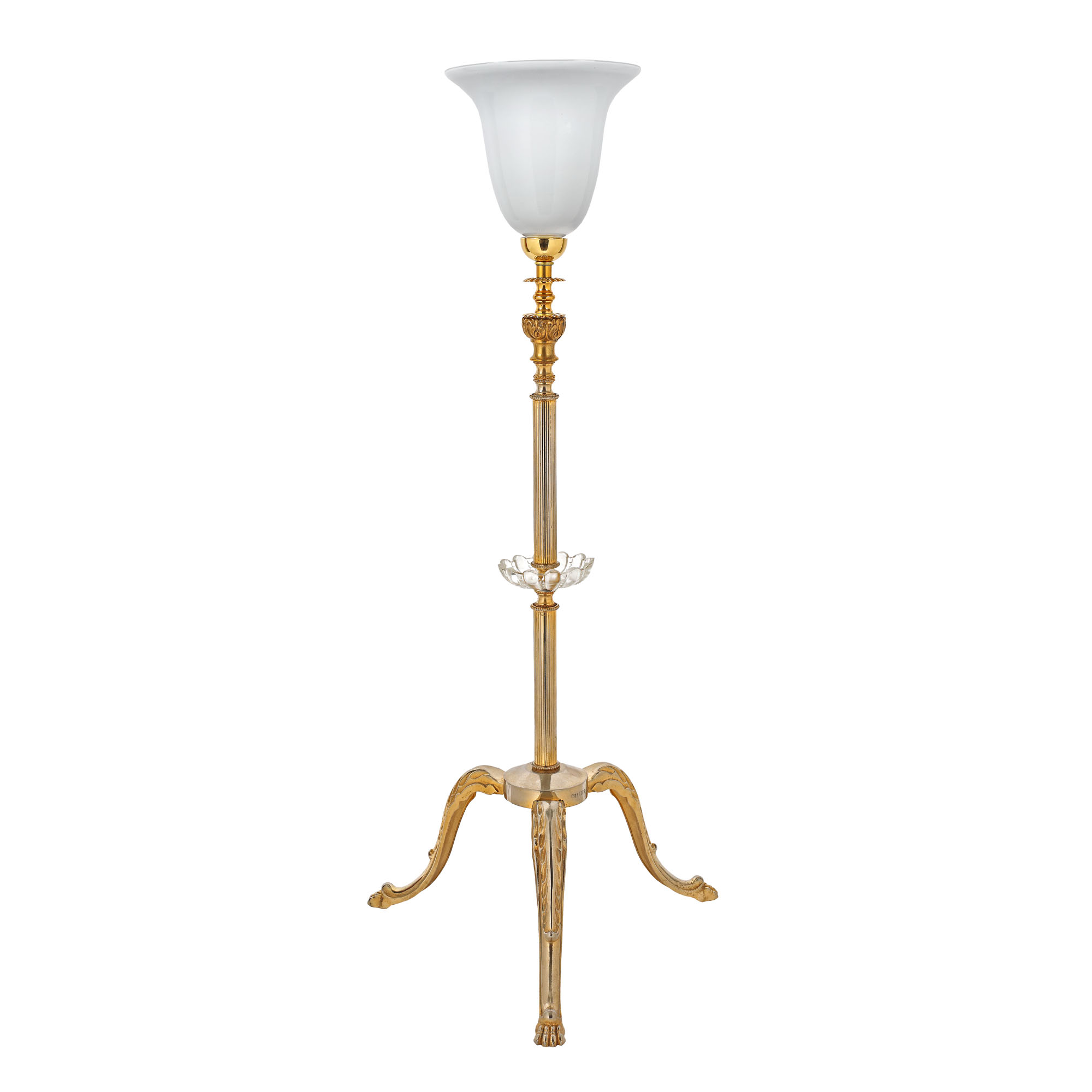 Lampadar Mid-Century, cu decor de inspirație Neoclasică 