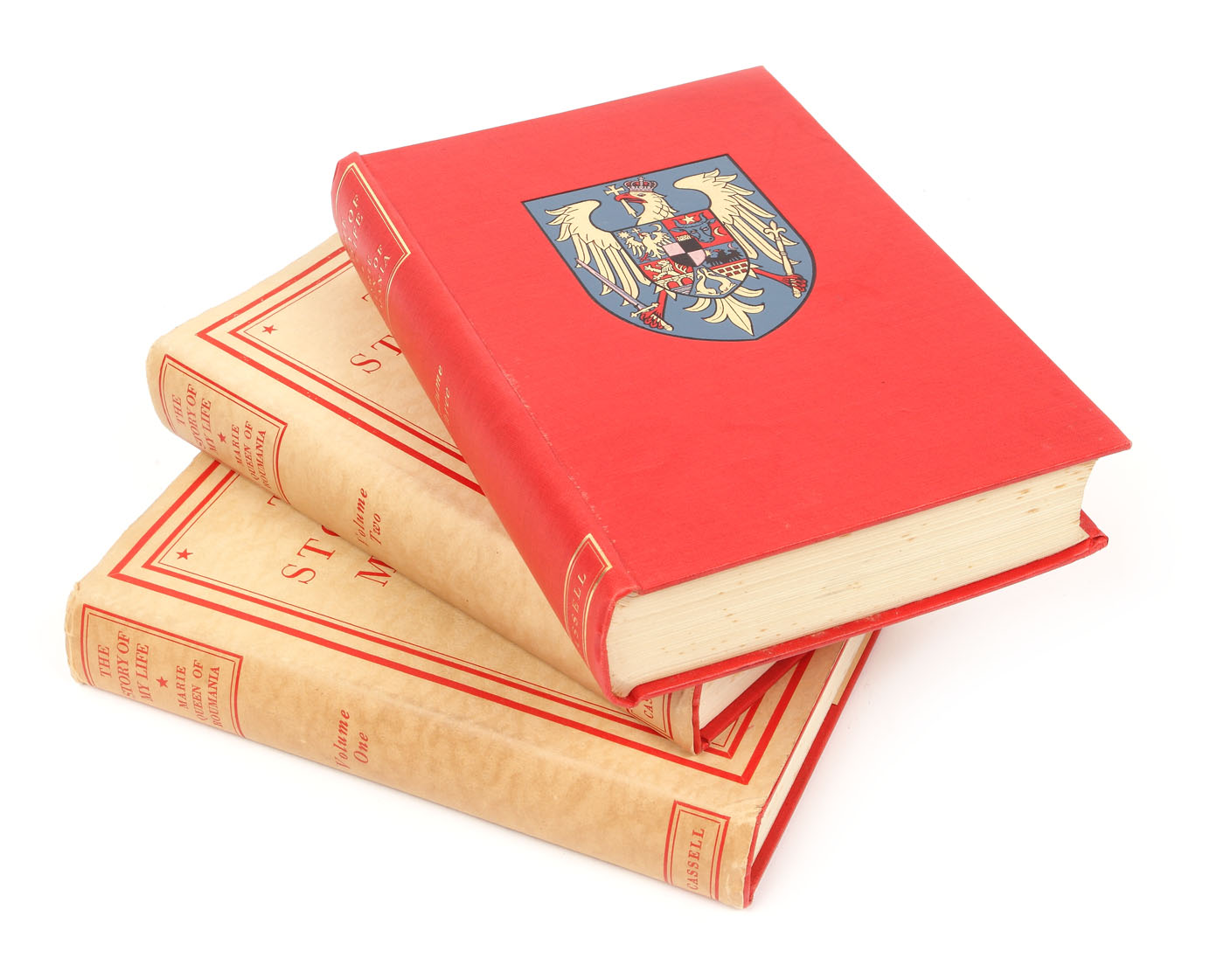 "Povestea vieţii mele", de Regina Maria, engleză, Londra, 3 volume, 1935