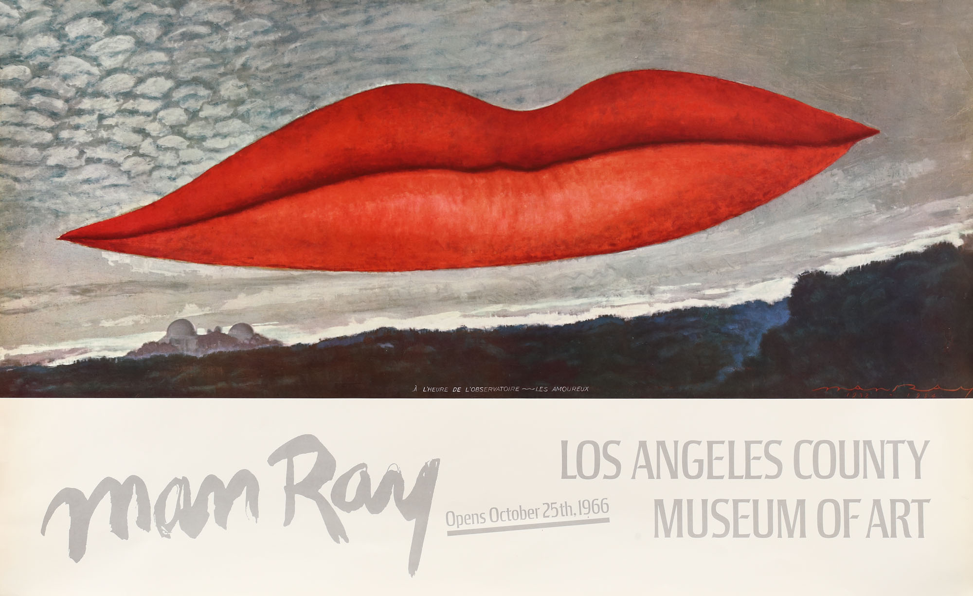 Poster for a Man Ray exhibition at the Los Angeles County Museum of Art, October 1966, rarity