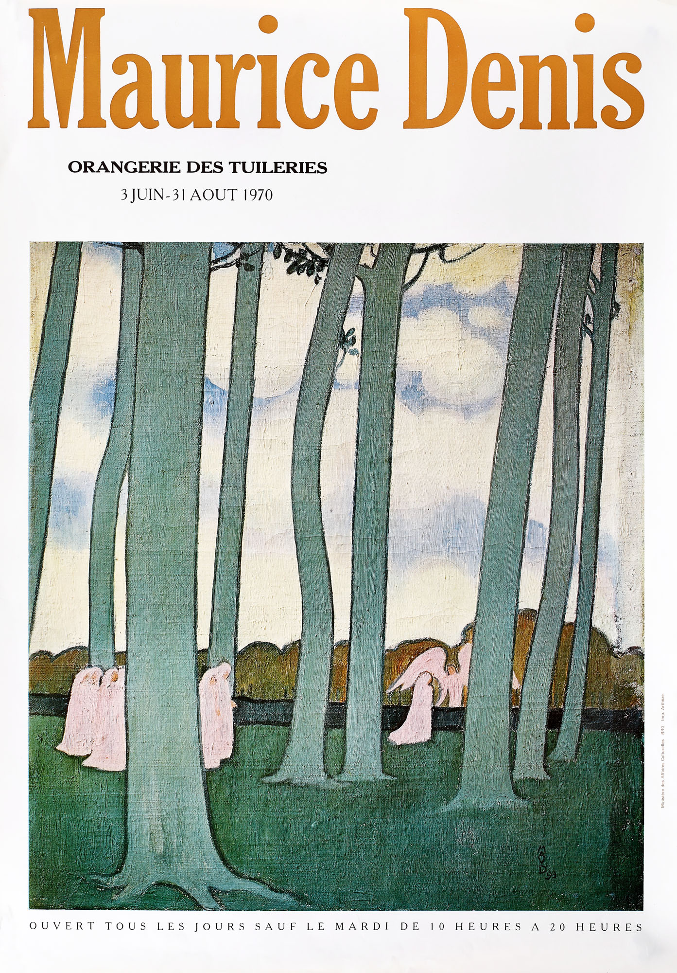 Afiș al unei expoziții Maurice Denis, de la Muzeul Orangerie, Paris, 1970