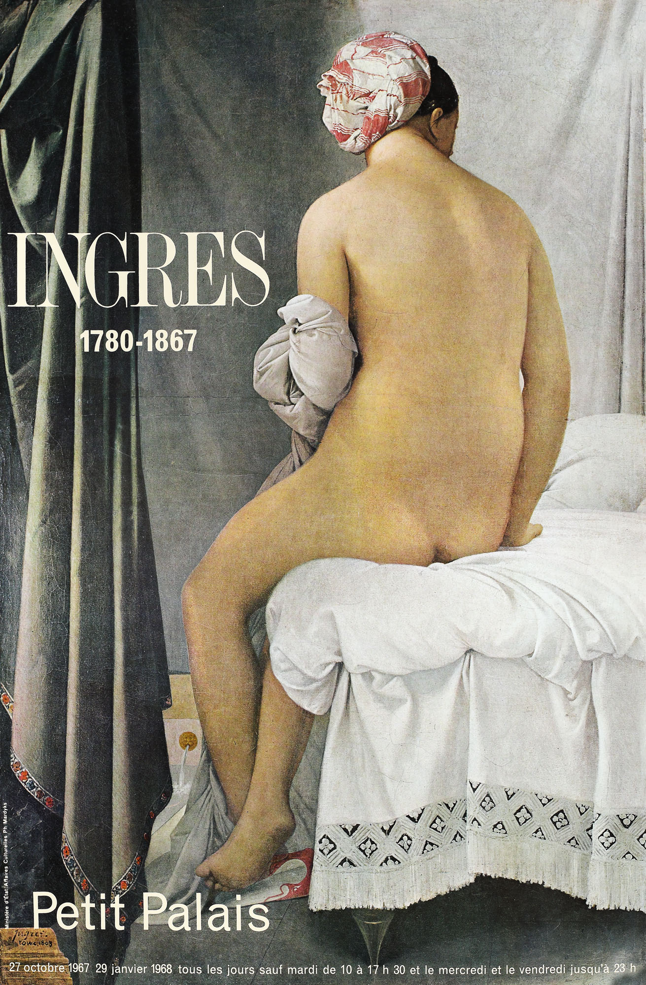 Afiș al unei expoziții Jean Ingres, de la Petit Palais, Paris, 1968