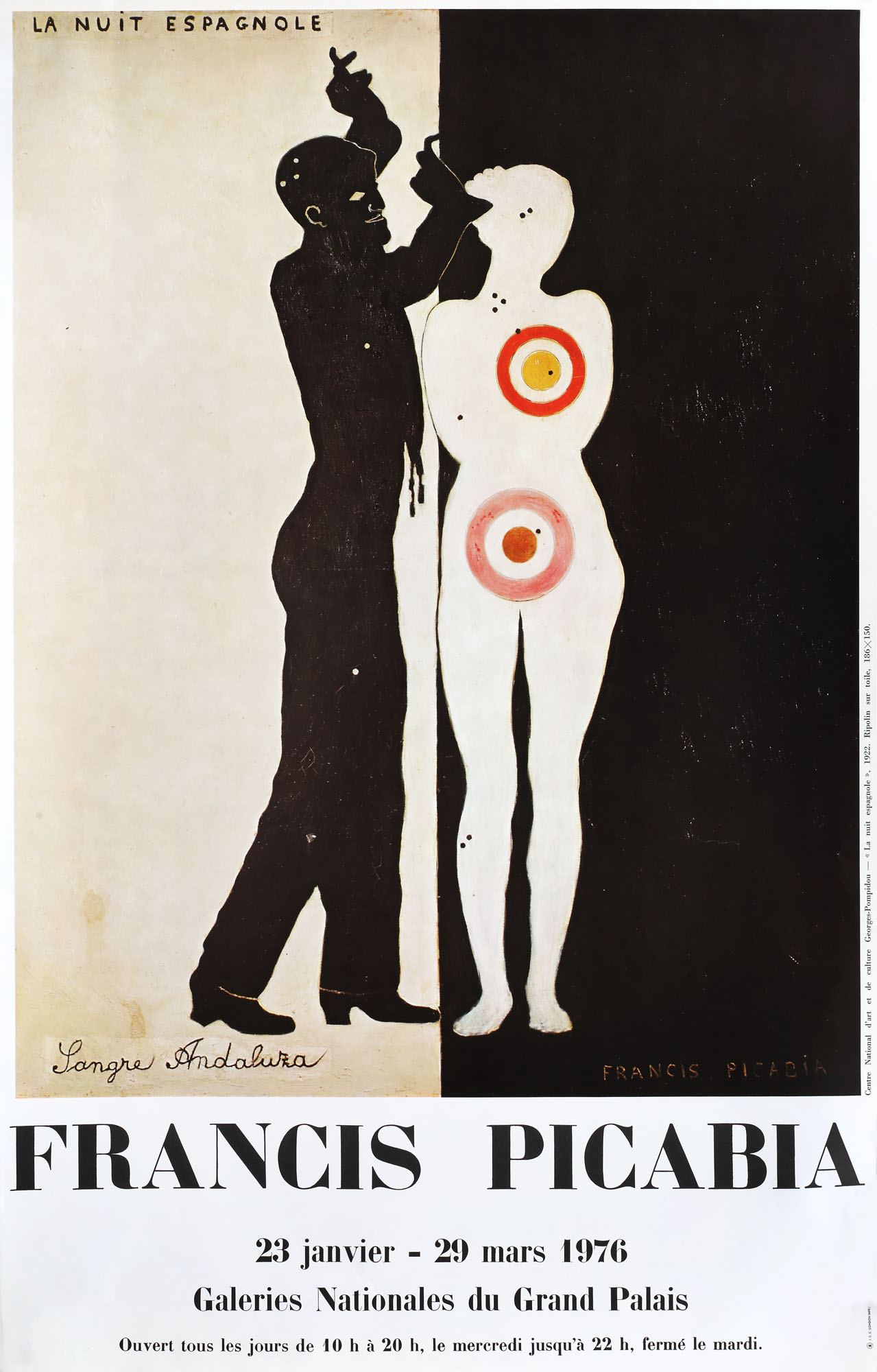 Poster of a Francis Picabia exhibition, from Galeries Nationales du Grande Palais, 1976, rarity