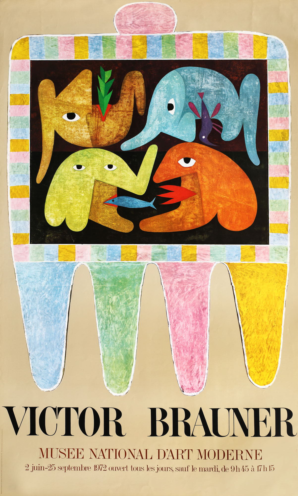 Poster of a Victor Brauner exhibition, at the National Museum of Modern Art, Paris, June 2 - September 25, 1972