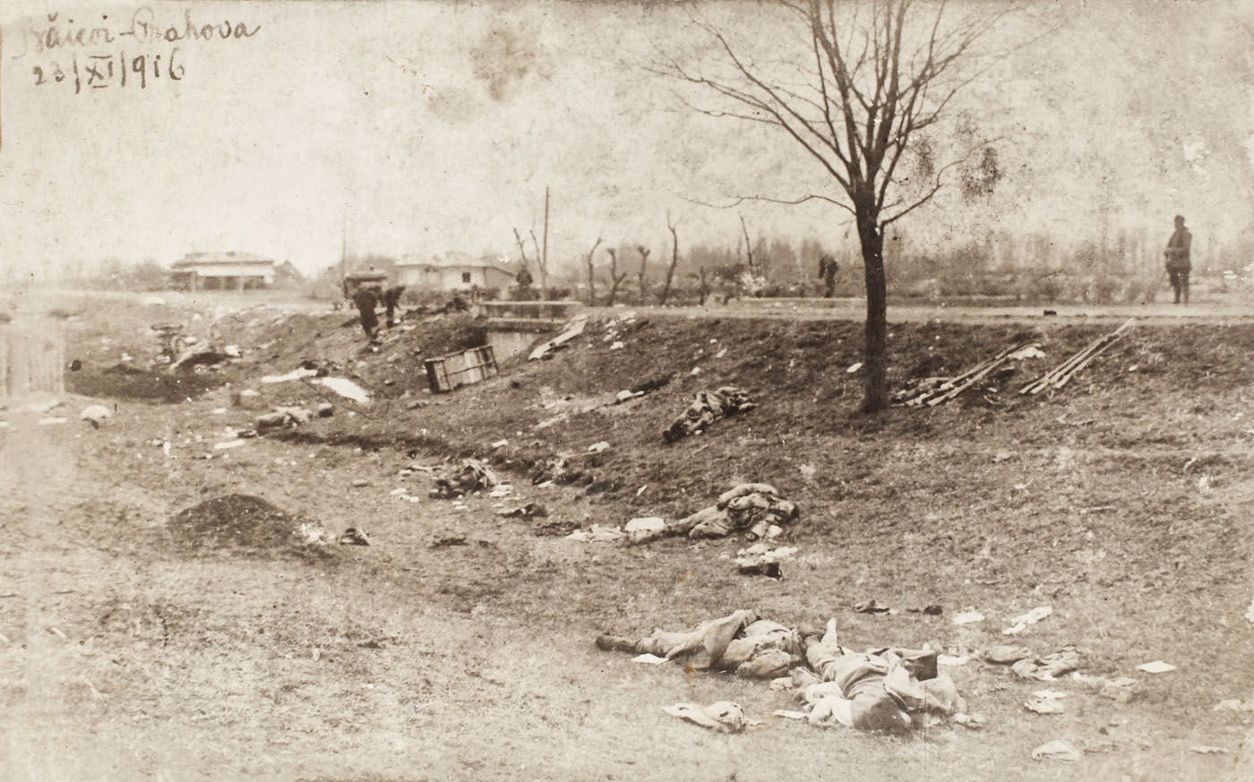 Fotografie ilustrând câmpul de luptă, Băicoi, Prahova, 23 noiembrie 1916