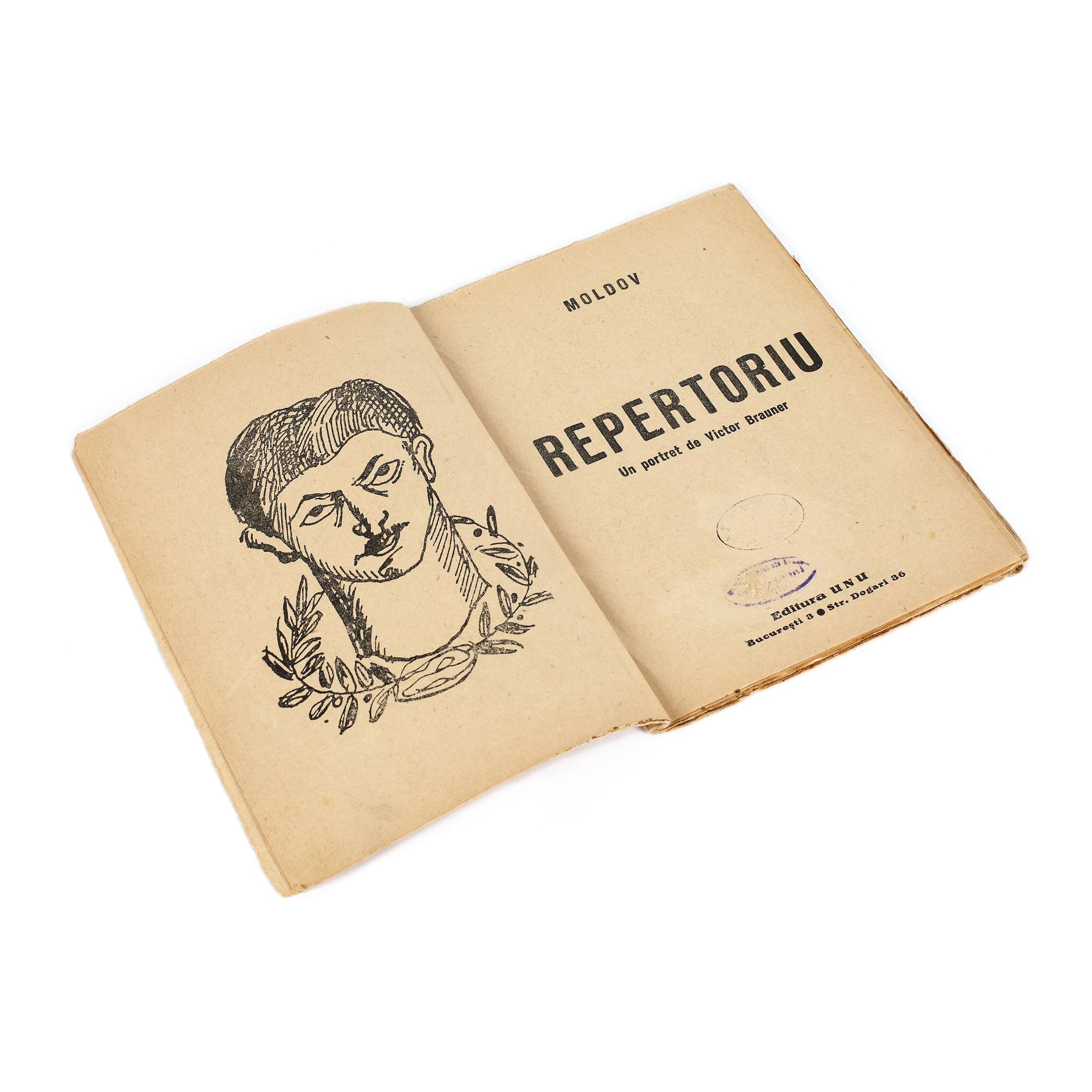 Repertoire, by Moldov (Marcu Taingiu/Mac Tobacco), Bucharest, 1935, with a portrait by Victor Brauner