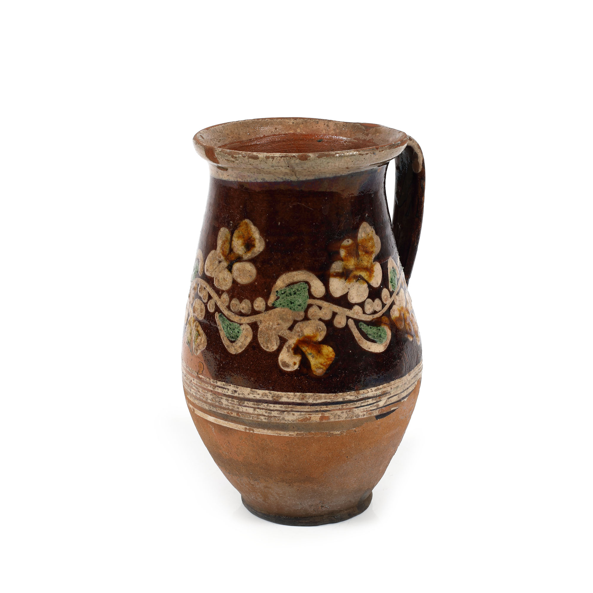 Wine jug, decorated with floral motif, Valea Bargaului, approx. 1900