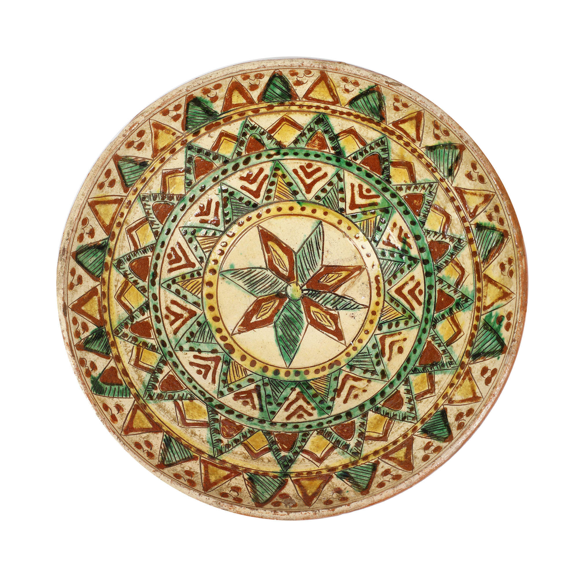 Bowl, Kuty type, decorated with stylised geometric motifs, Radauti, mid-19th century