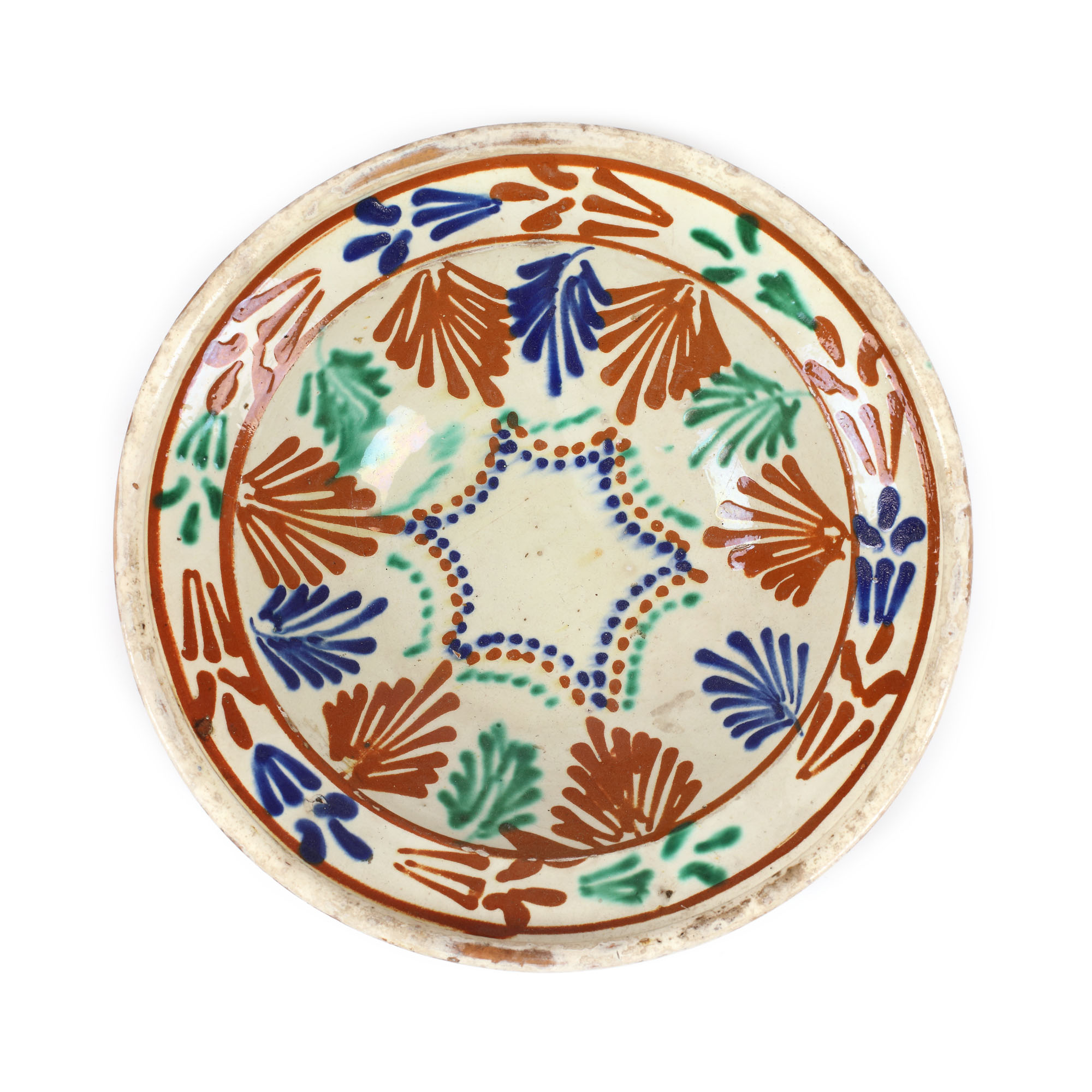 Farfurie decorată cu motive geometrice stilizate, Făgăraș, cca. 1900