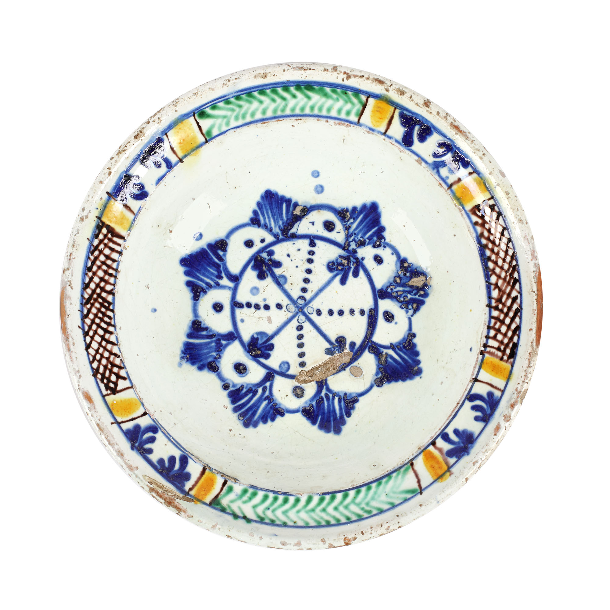 Farfurie decorată cu motive geometrice, specifică secuilor, cca. 1850