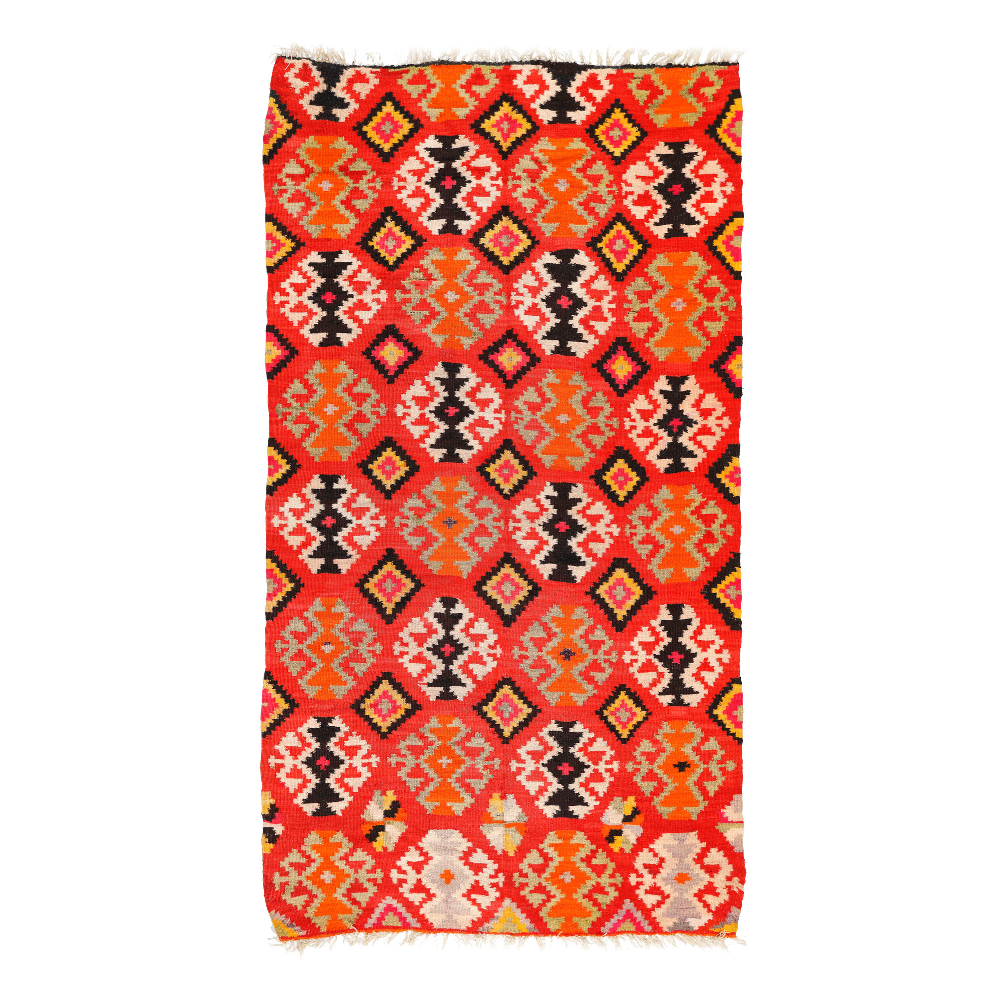 Wool rug decorated with cross-shaped stamps, Maramures, first half of 20th century