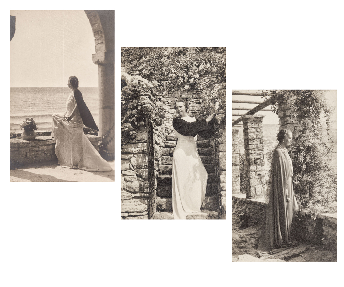 Lot format din trei fotografii cu Regina Maria la Balcic, începutul anilor 1930