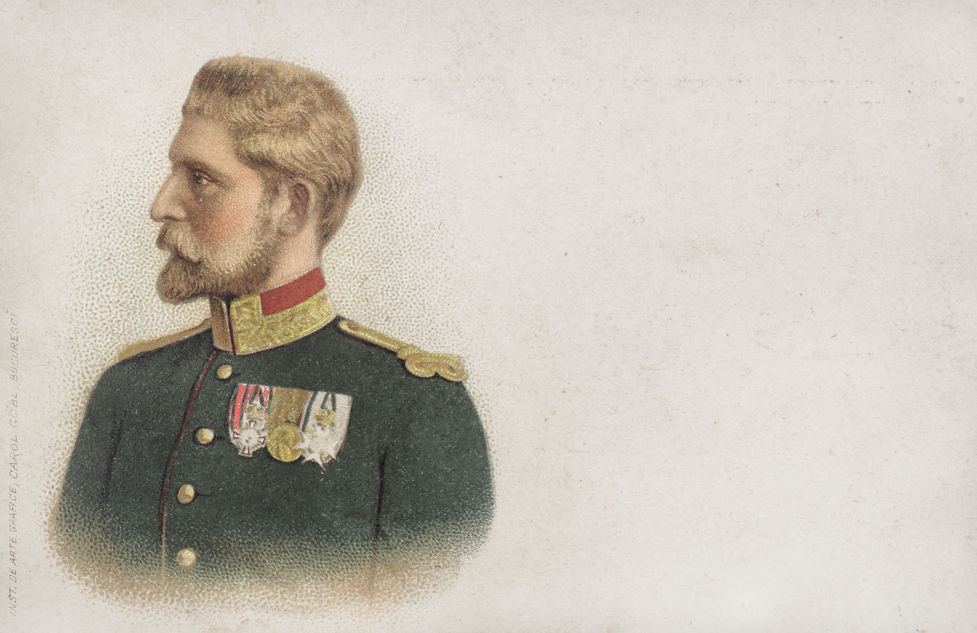 Carte poștală ilustrându-l pe Prinţul Ferdinand, litografie, sfârşitul sec. XIX 