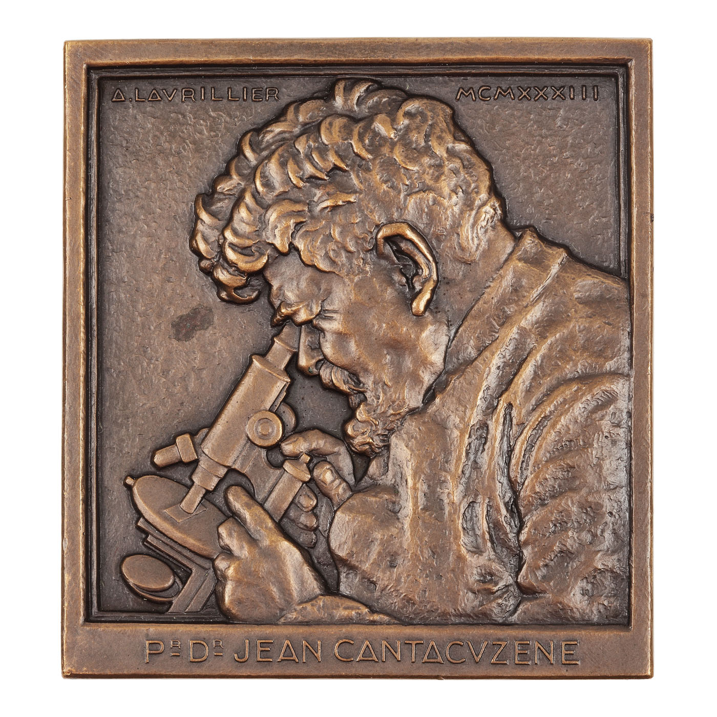 Plachetă dedicată dr. Ioan Cantacuzino, gravor Andre Lavrillier, 1933