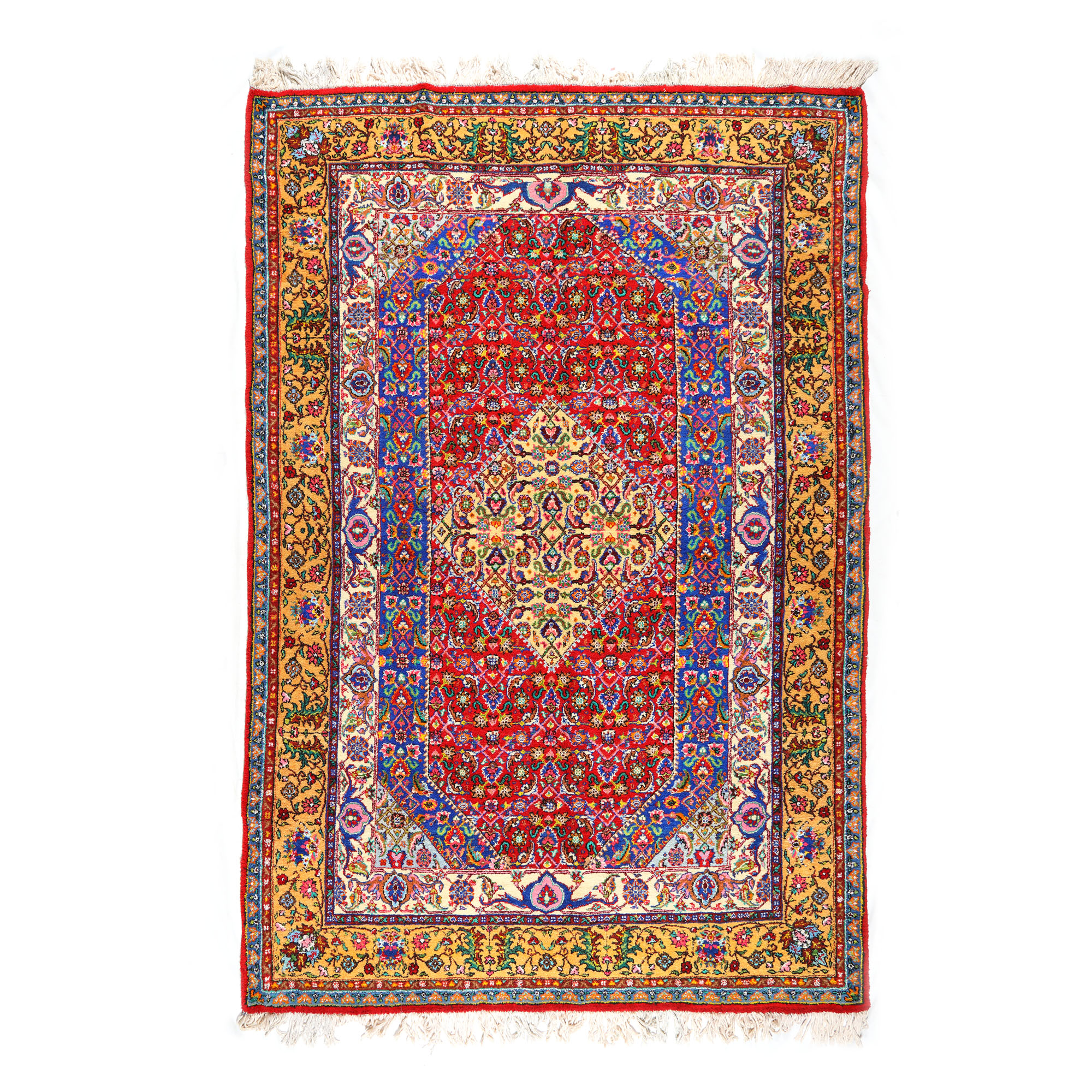 Tabriz wool rug, richly decorated with central medallion and floral garlands, Iran