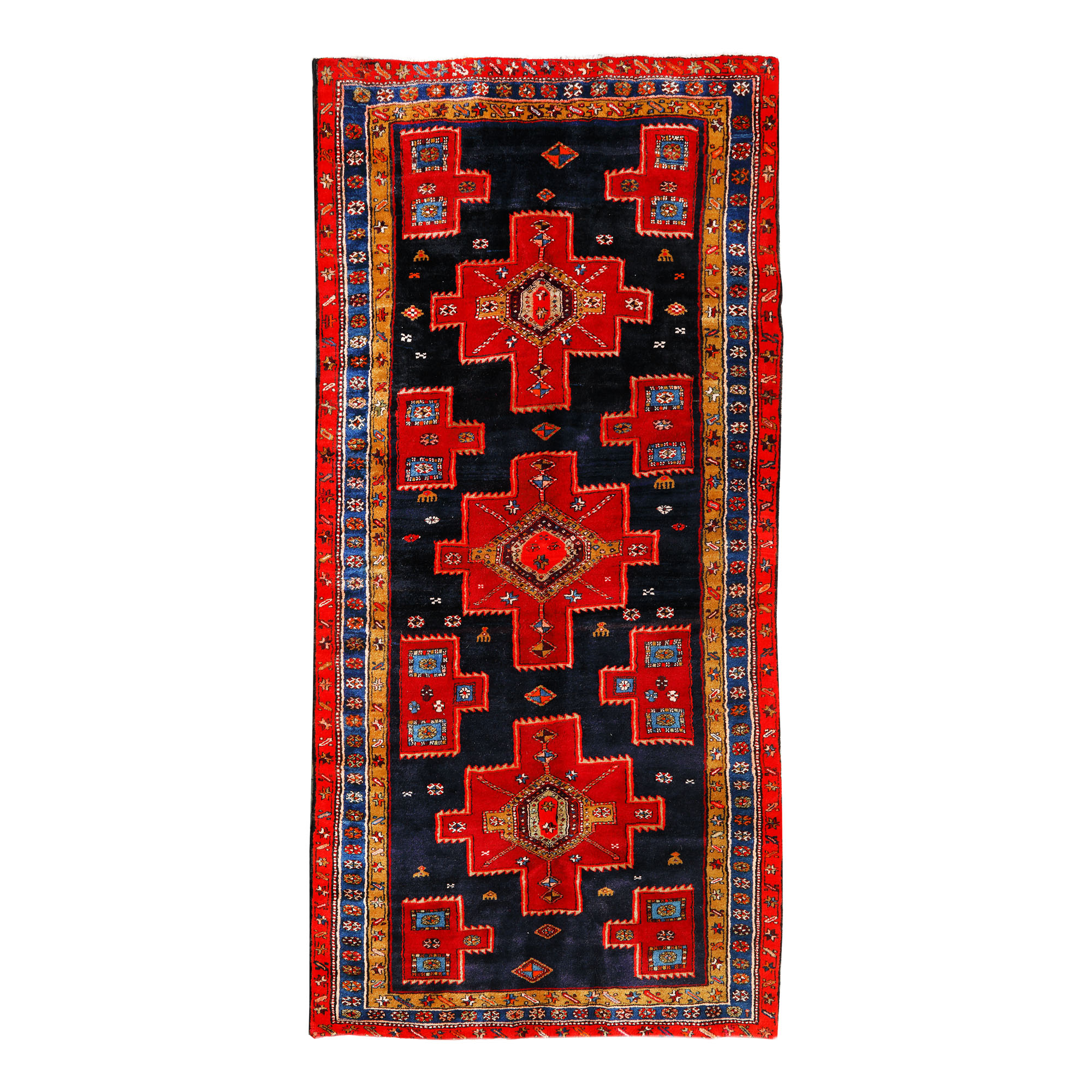 Covor Azerbaidjan din lână, decorat cu motive tribale