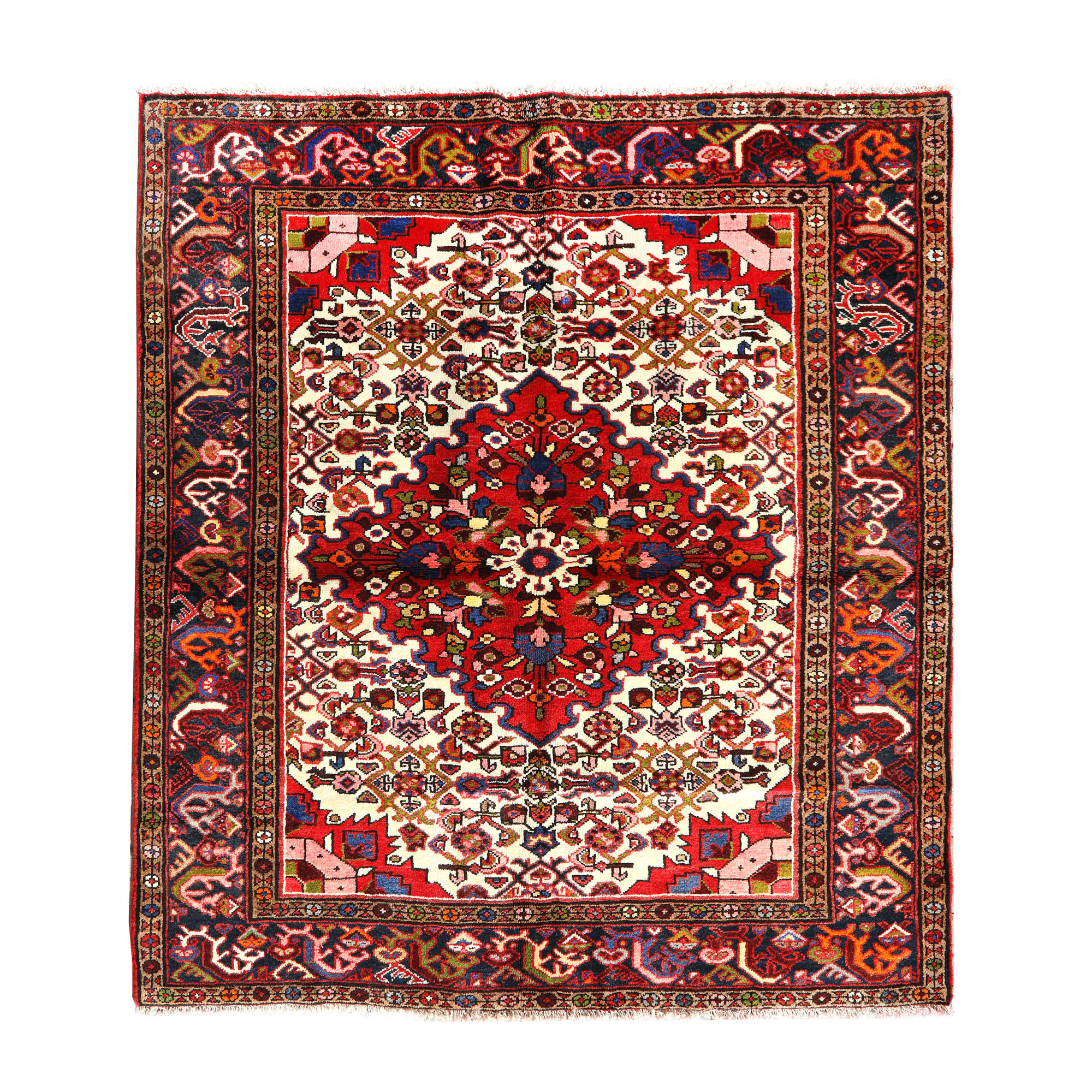 Hamadan wool rug, decorated with floral motifs, Iran