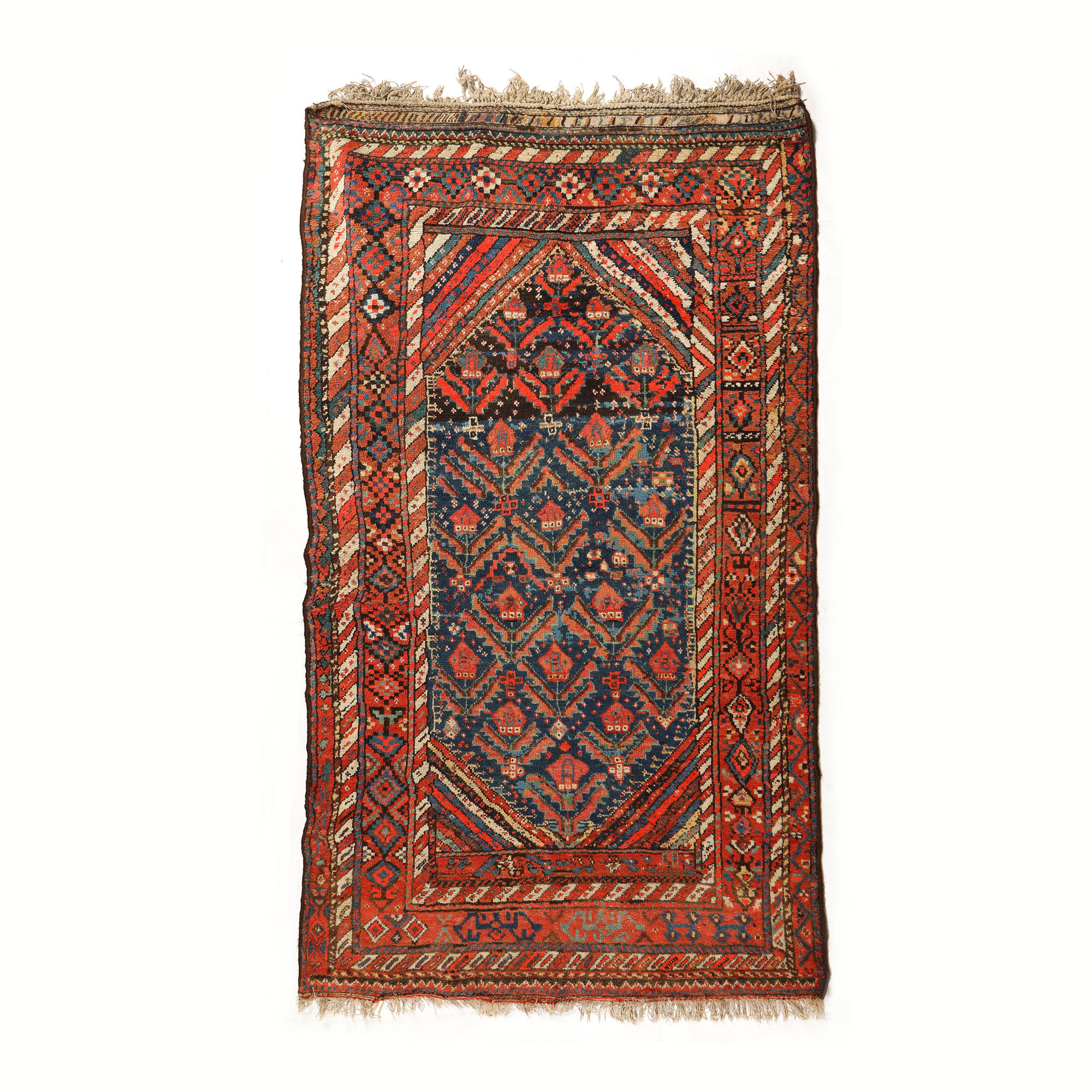 Covor Afshar din lână, cu floral decor, Iran, cca. 1850, piesă rară de colecție