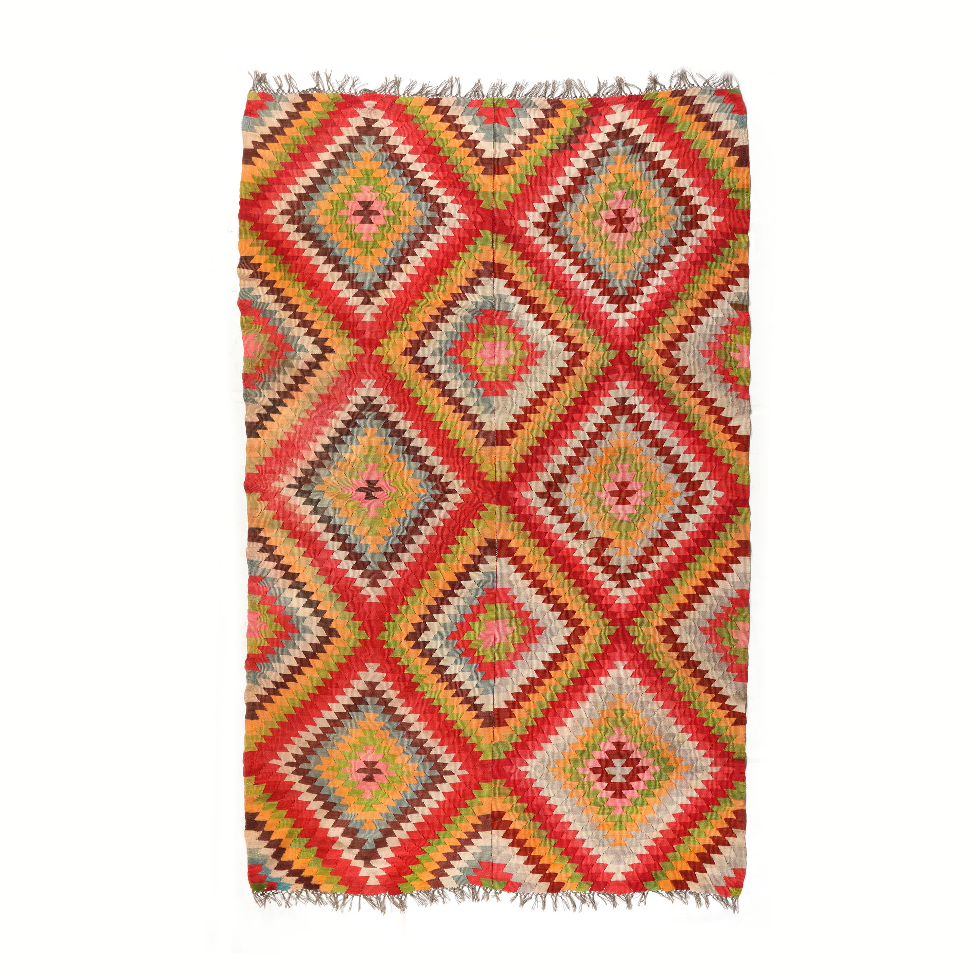 Wallachian wool rug, made in a monastery, decorated with cross-shaped stamps, approx. 1950