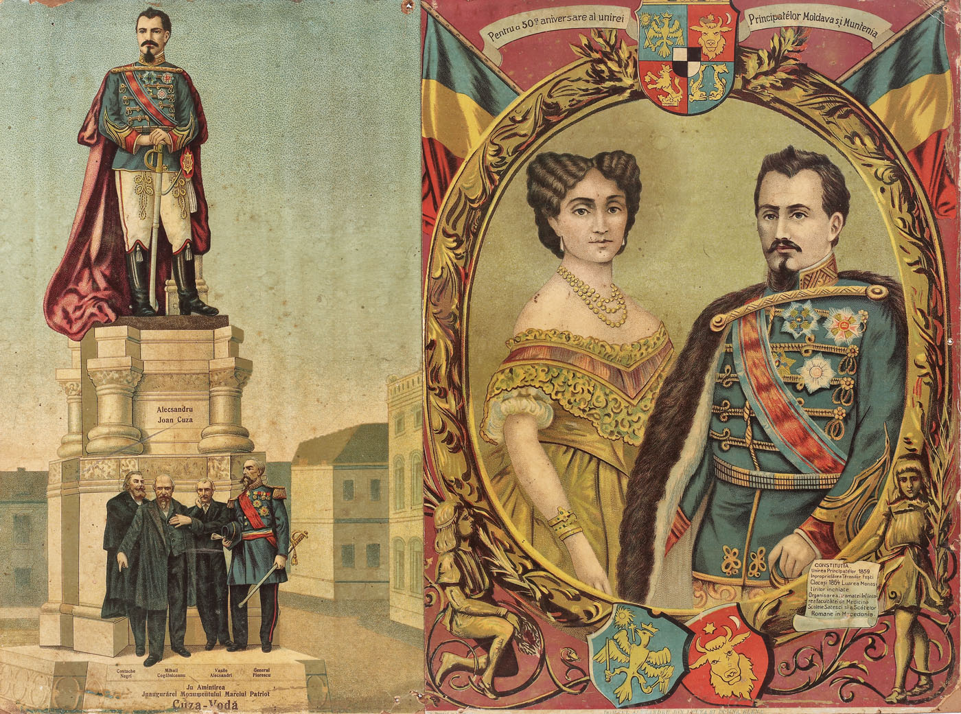 Litografie dedicată Domnitorului Alexandru Ioan Cuza