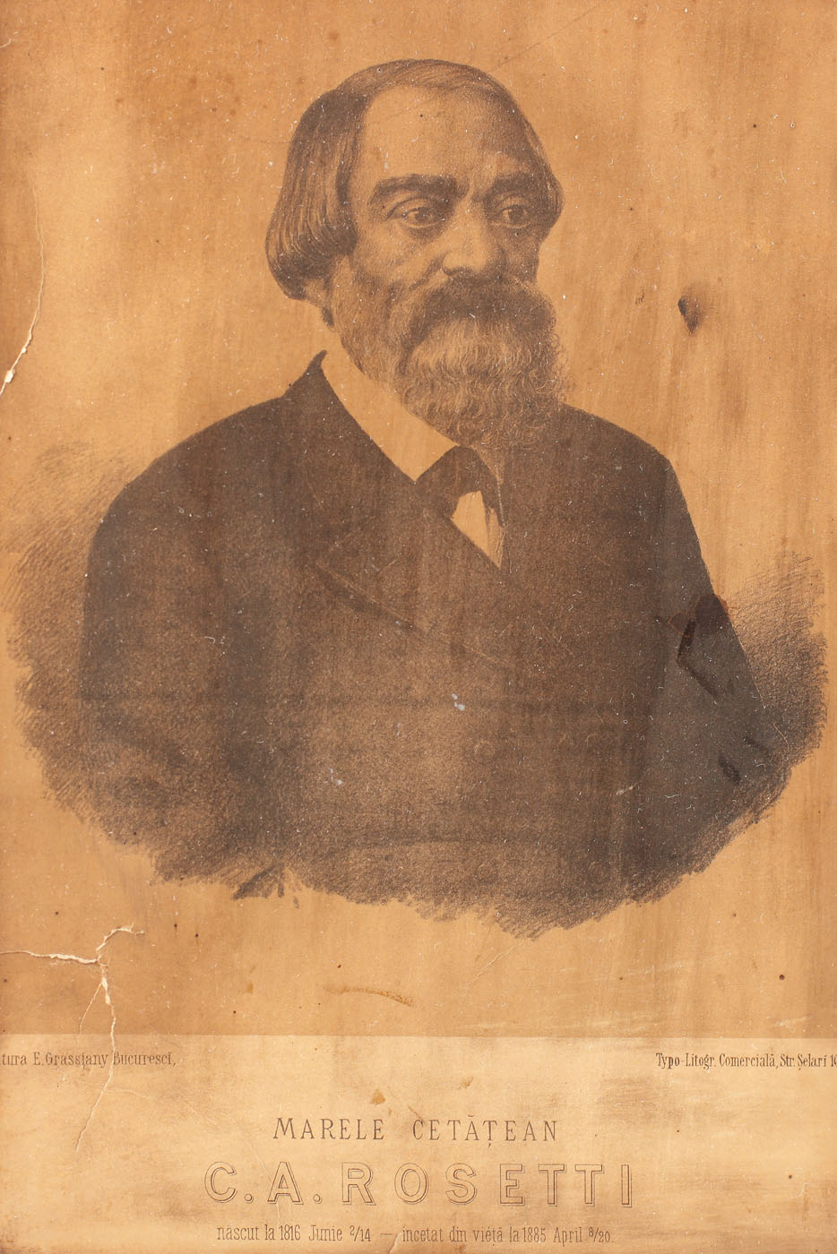 Lithograph depicting C.A. Rosetti