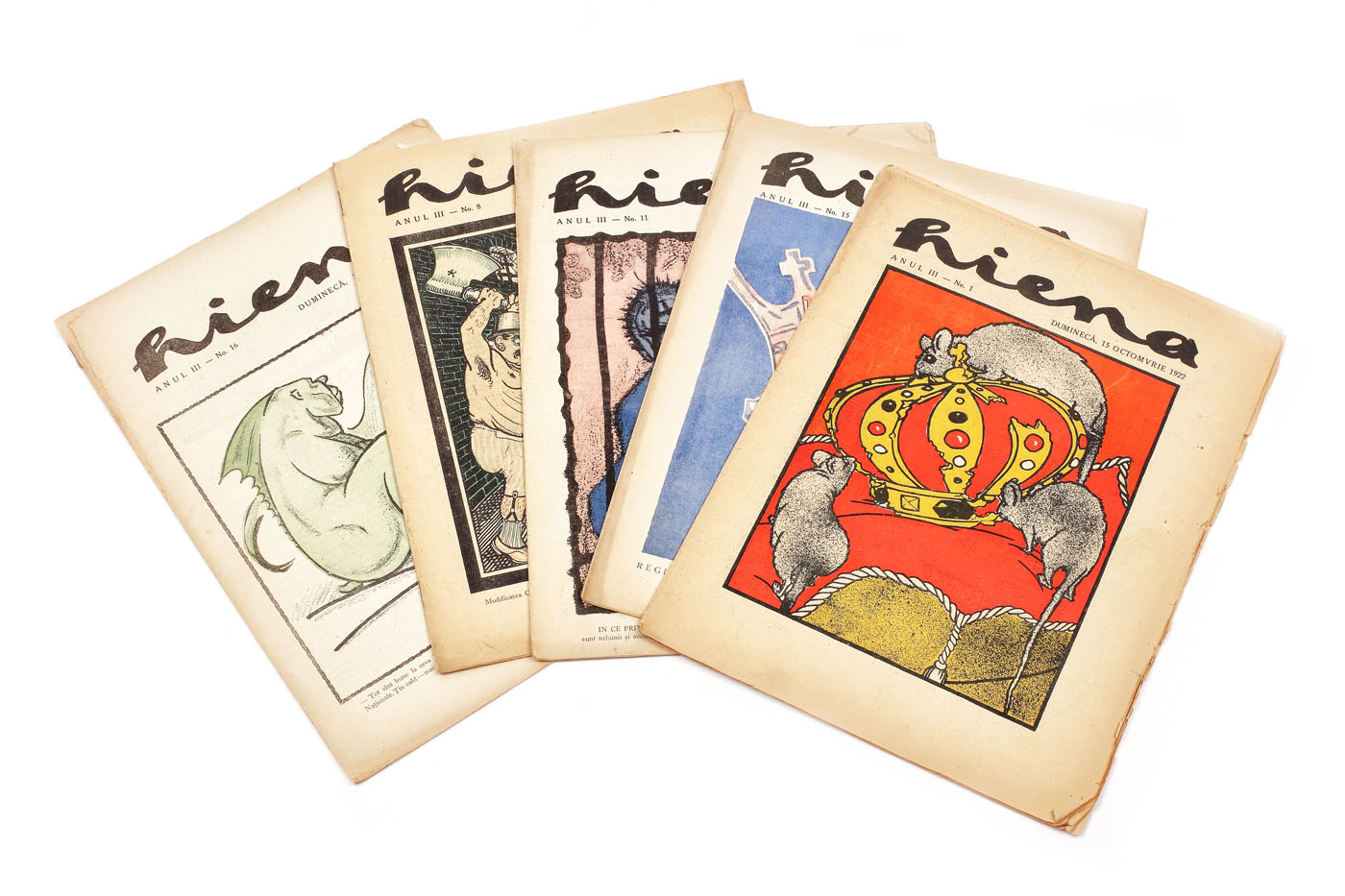 Lot format din cinci numere ale revistei ”Hiena”, 1922