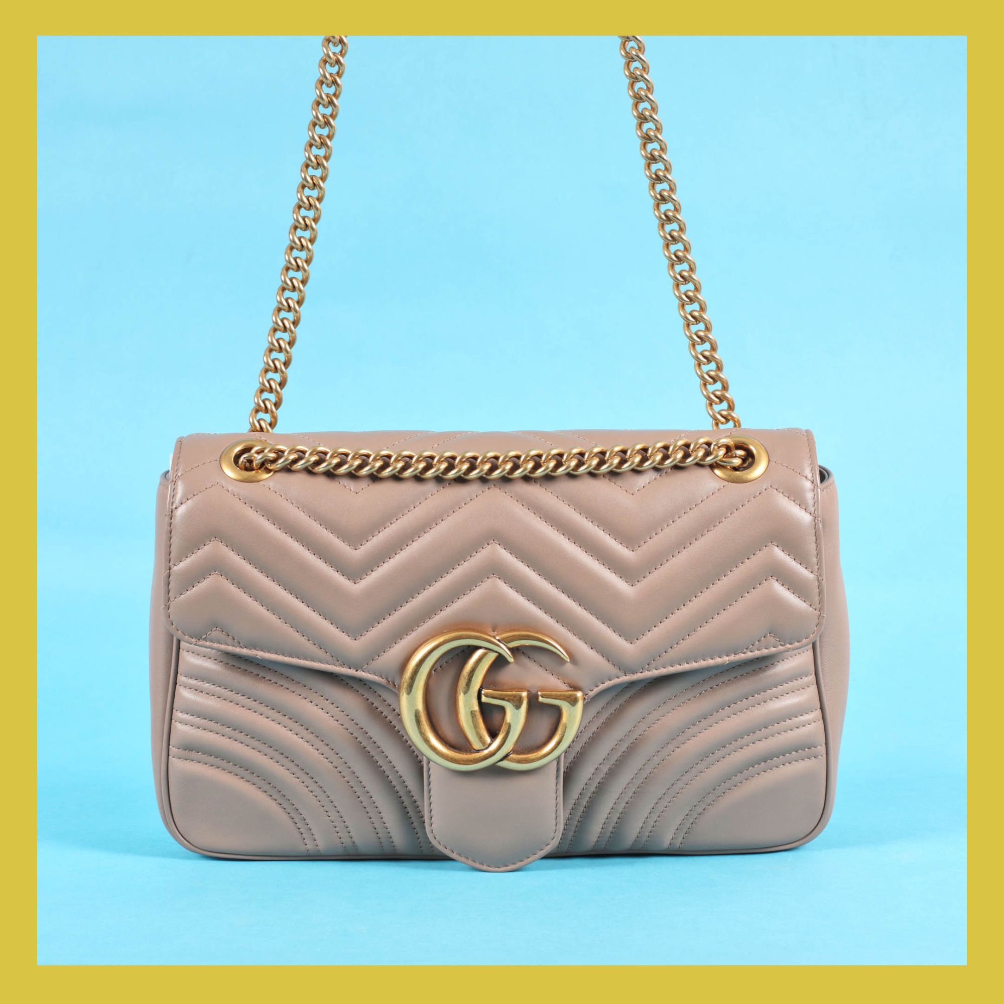 "Marmont Dusty Pink" - geantă Gucci, din piele matlasată, de damă