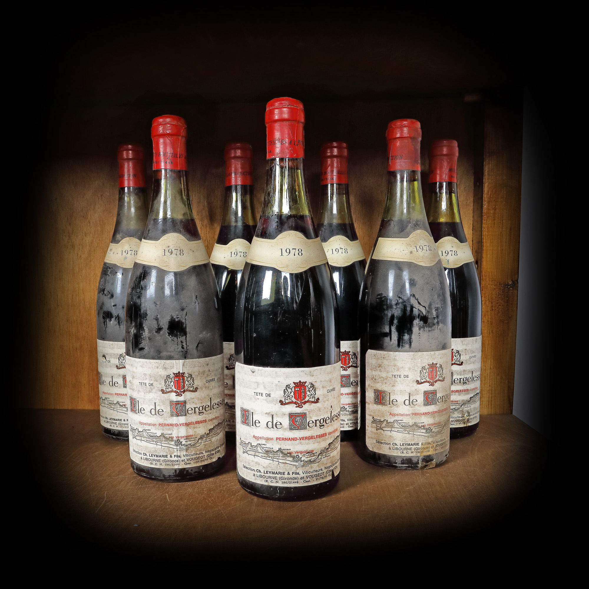 Lot of quality wines from Bourgogne, Ile de Vergelesse, 1978, 7b x 0.75l