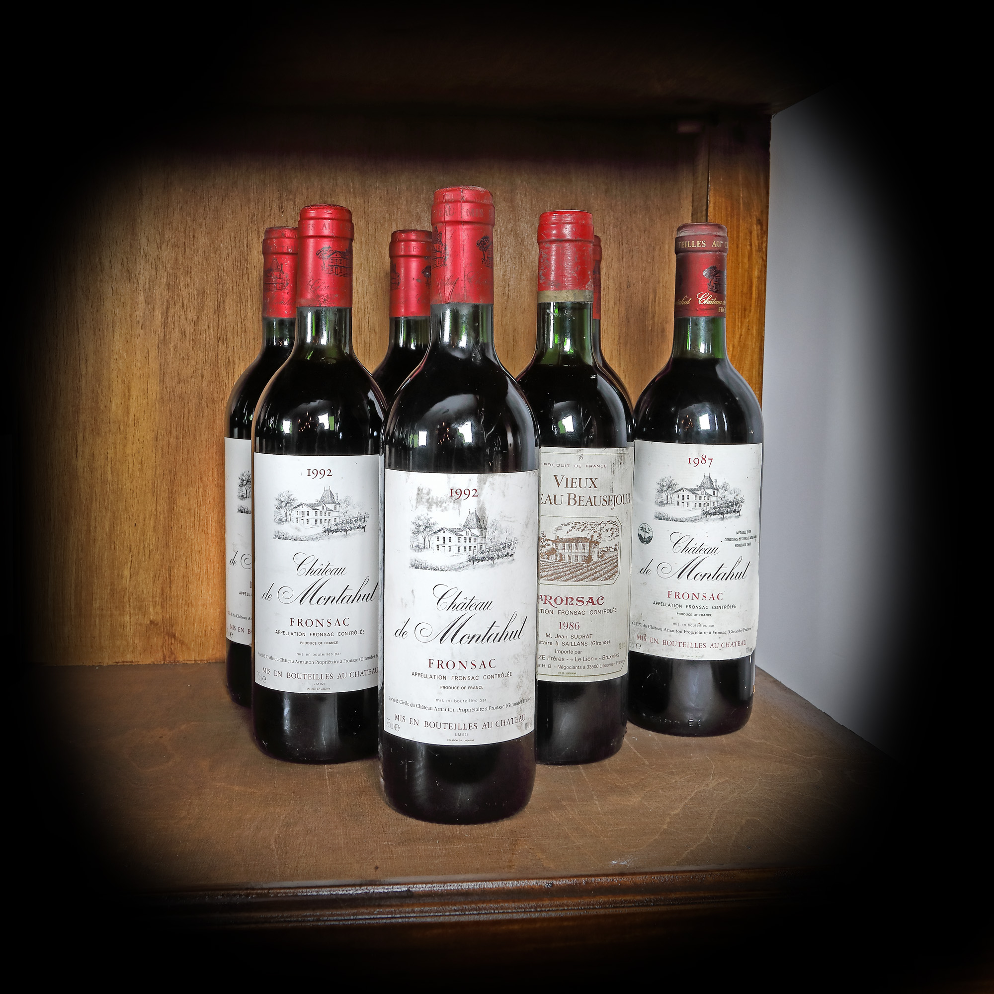 Lot de vinuri fine de la Château de Montahut, Fronsac, 1986/1987/1992, 6st x 0,75l