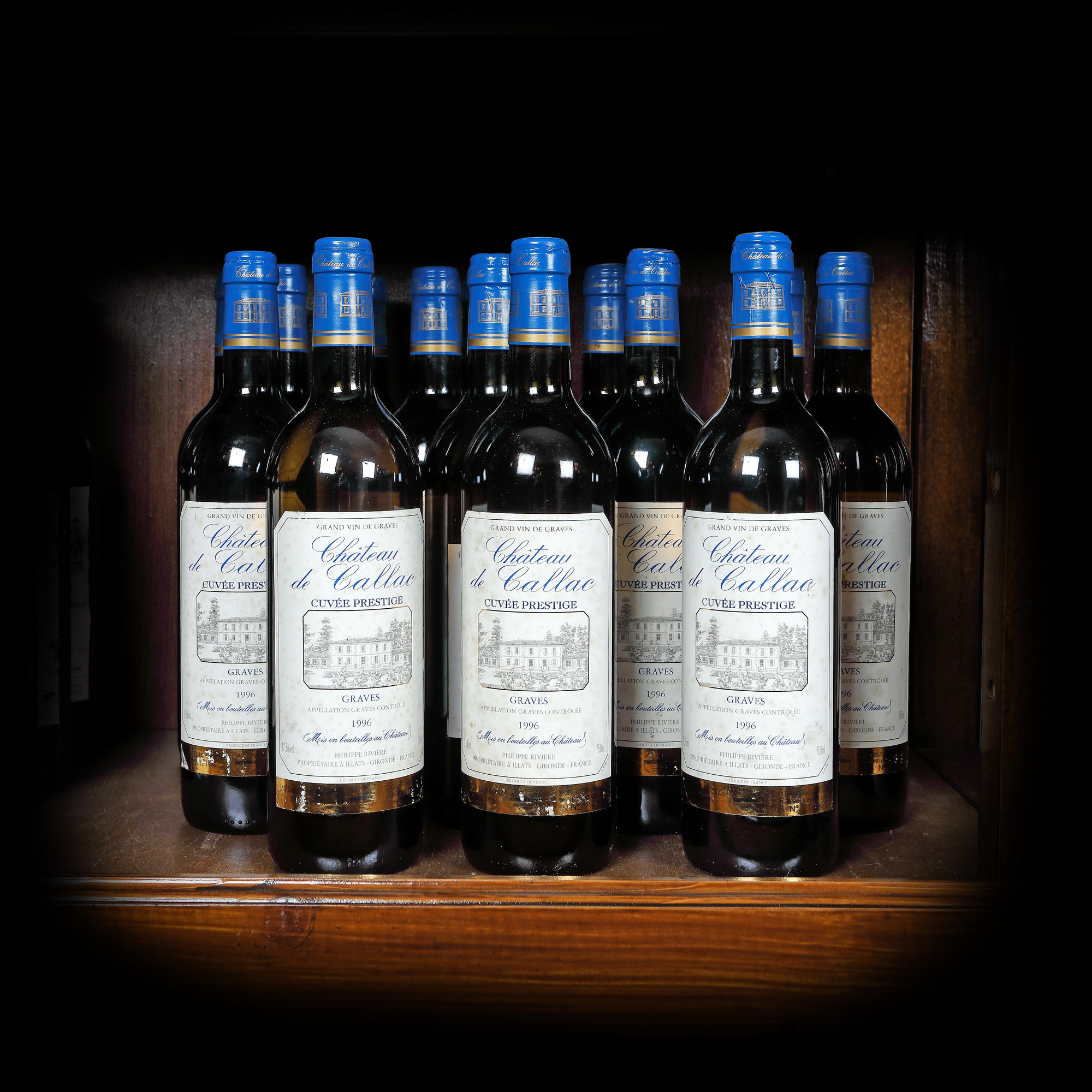 Lot de vinuri franțuzești Château de Callac, Graves Blanc, 1996, 16st x 0,75l