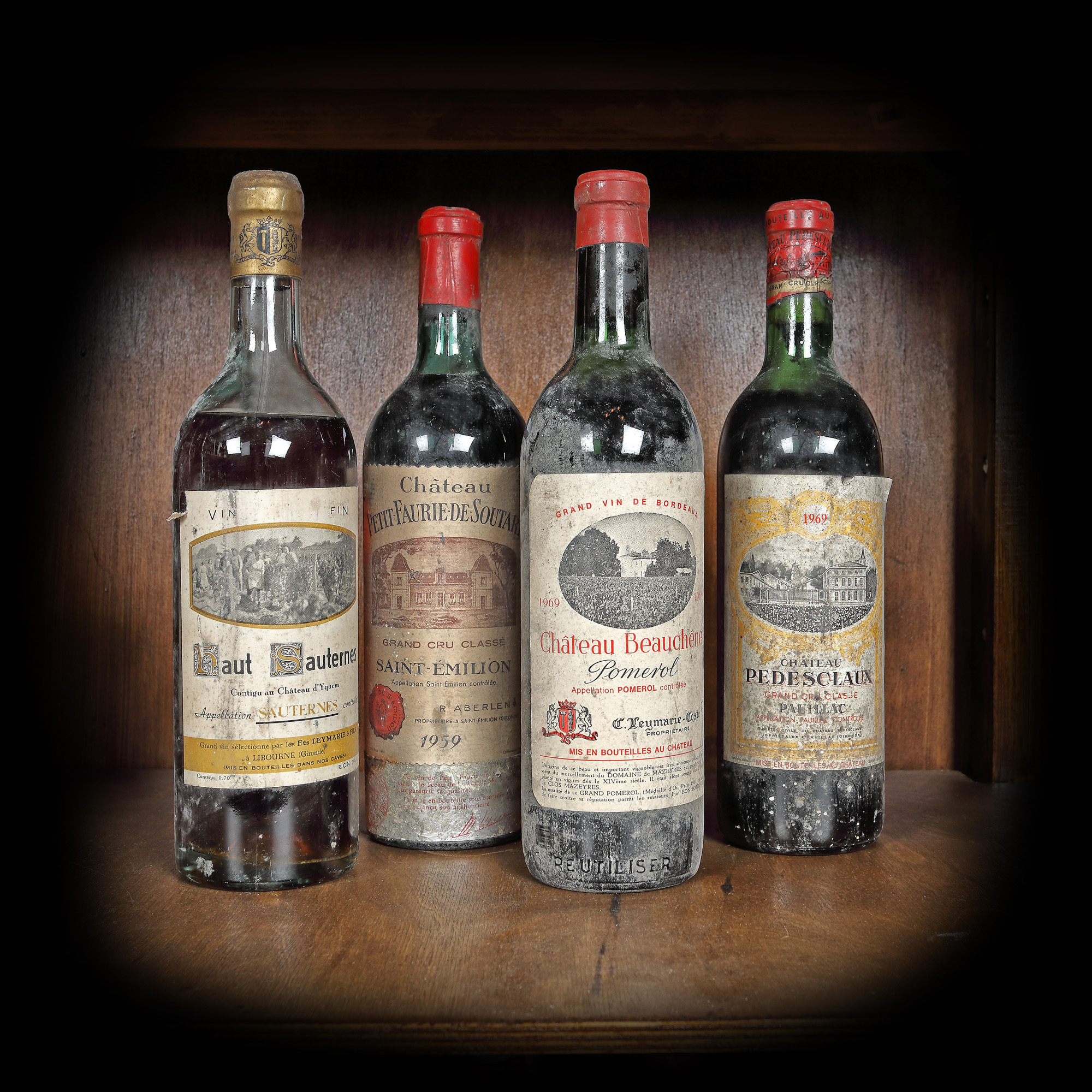 Selecție de vinuri de Bordeaux celebre, 1959/1969, 4st x 0,75l