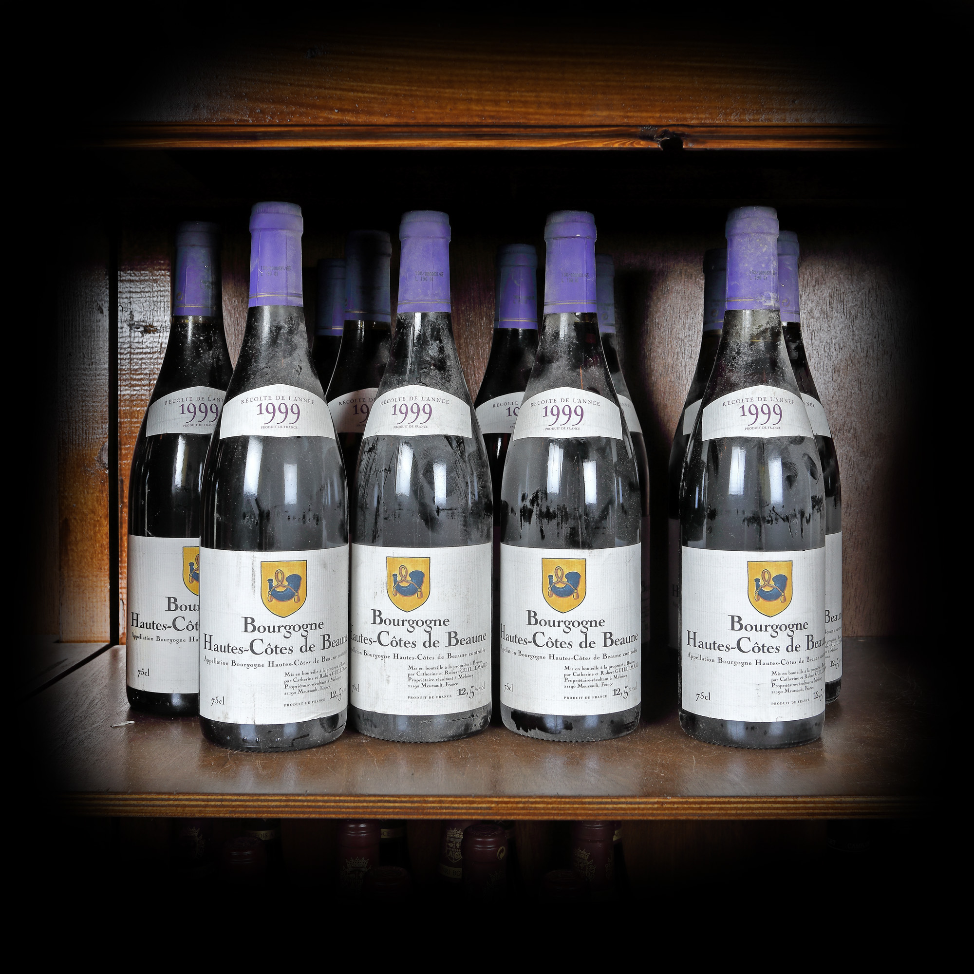 Lot format din vinuri Hautes Côtes de Beaune, Bourgogne, 1999, 12st x 0,75l