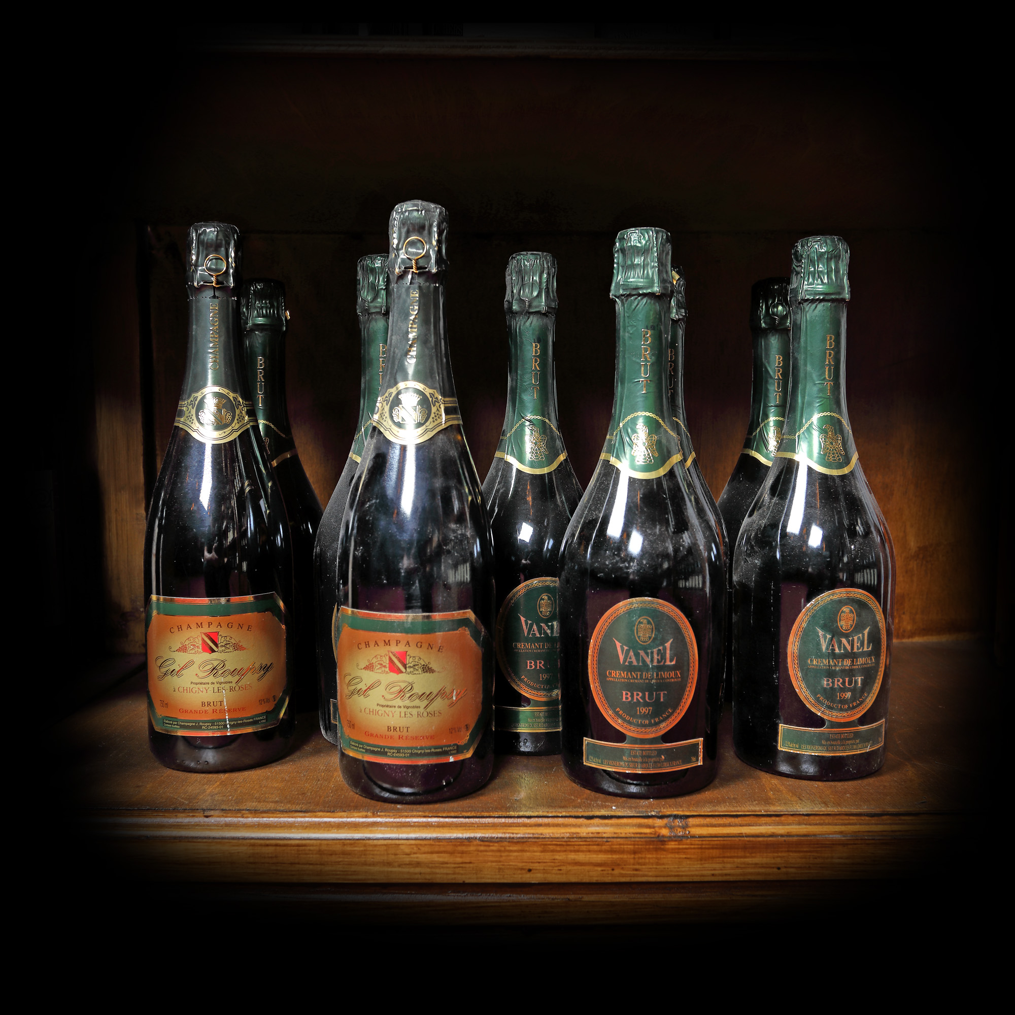 Lot format din Champagne și Crémant, anii 1990, 2st x  0,75l, 9st x 0,75l