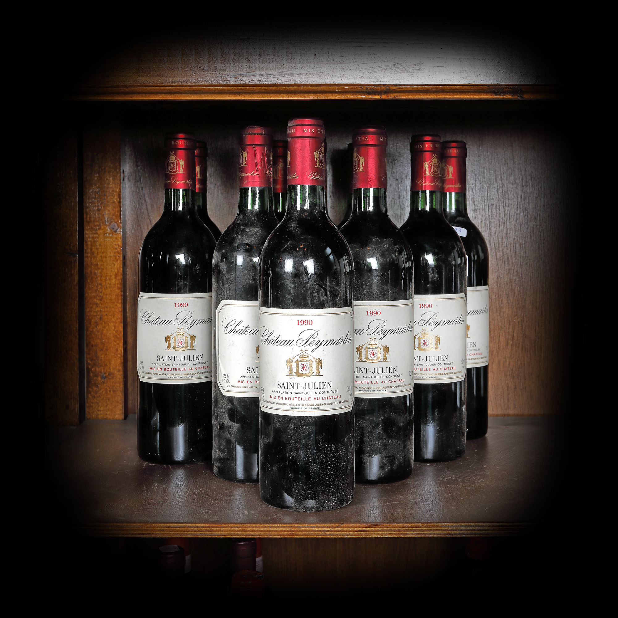 Lot format din vinuri Château Peymartin, Saint-Julien, 1990, 10st x 0,75l