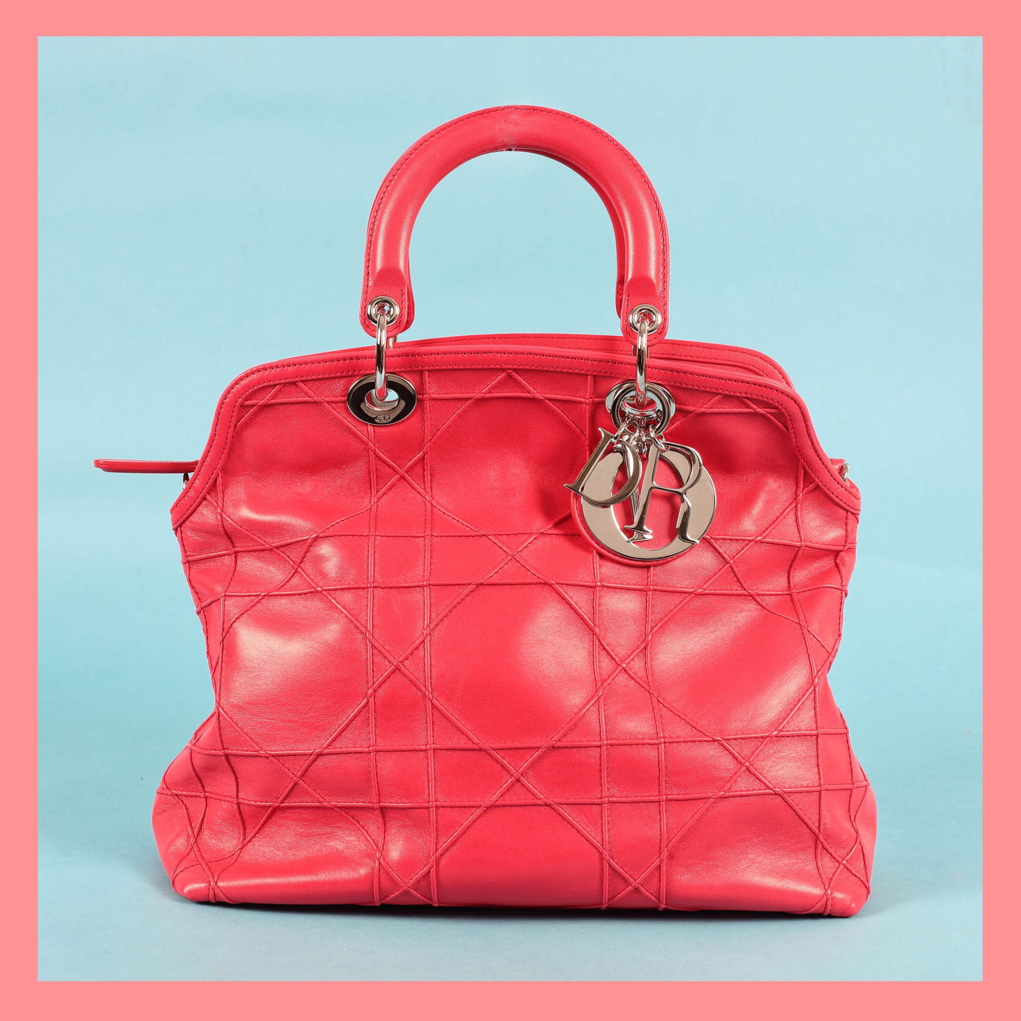 "Granville Polochon" - geantă Dior, din piele, cu accesorii argintii, de damă, însoțită de card de autenticitate