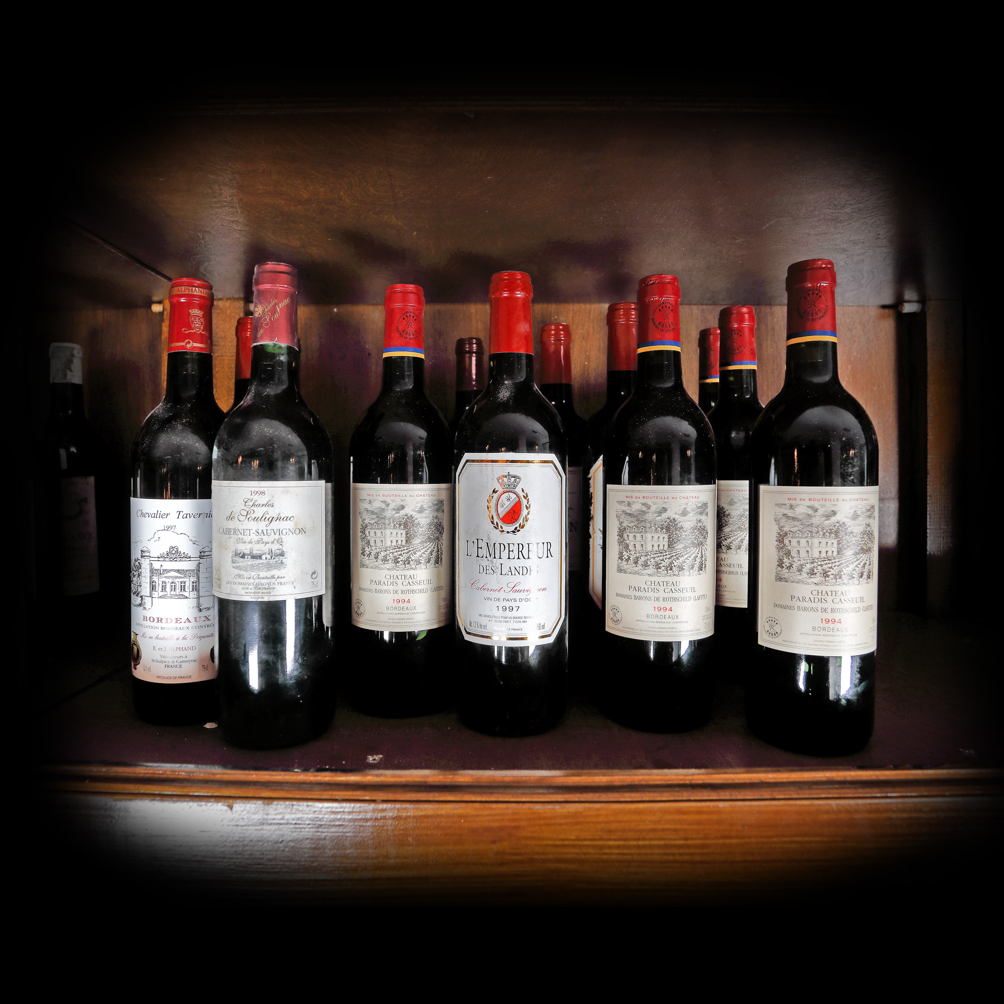 Selecție de vinuri de Bordeaux, roșu, anii 1990, 15st x 0,75l