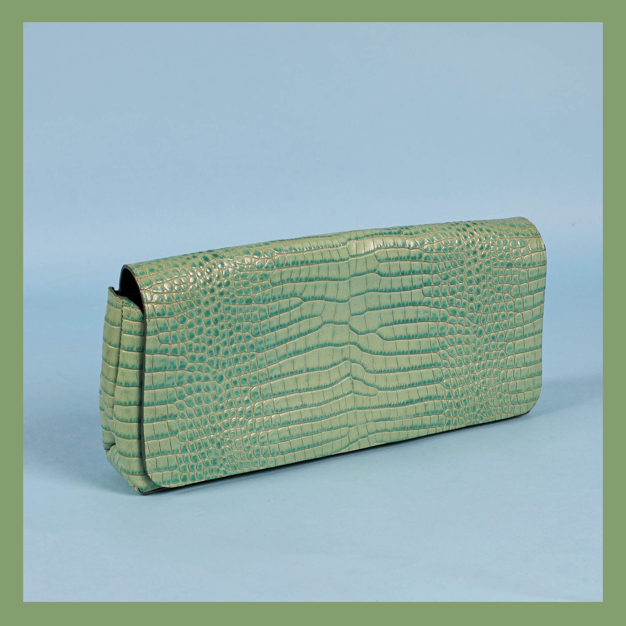 Plic Dries van Noten, din piele, de culoare Mint, însoțită de husa originală