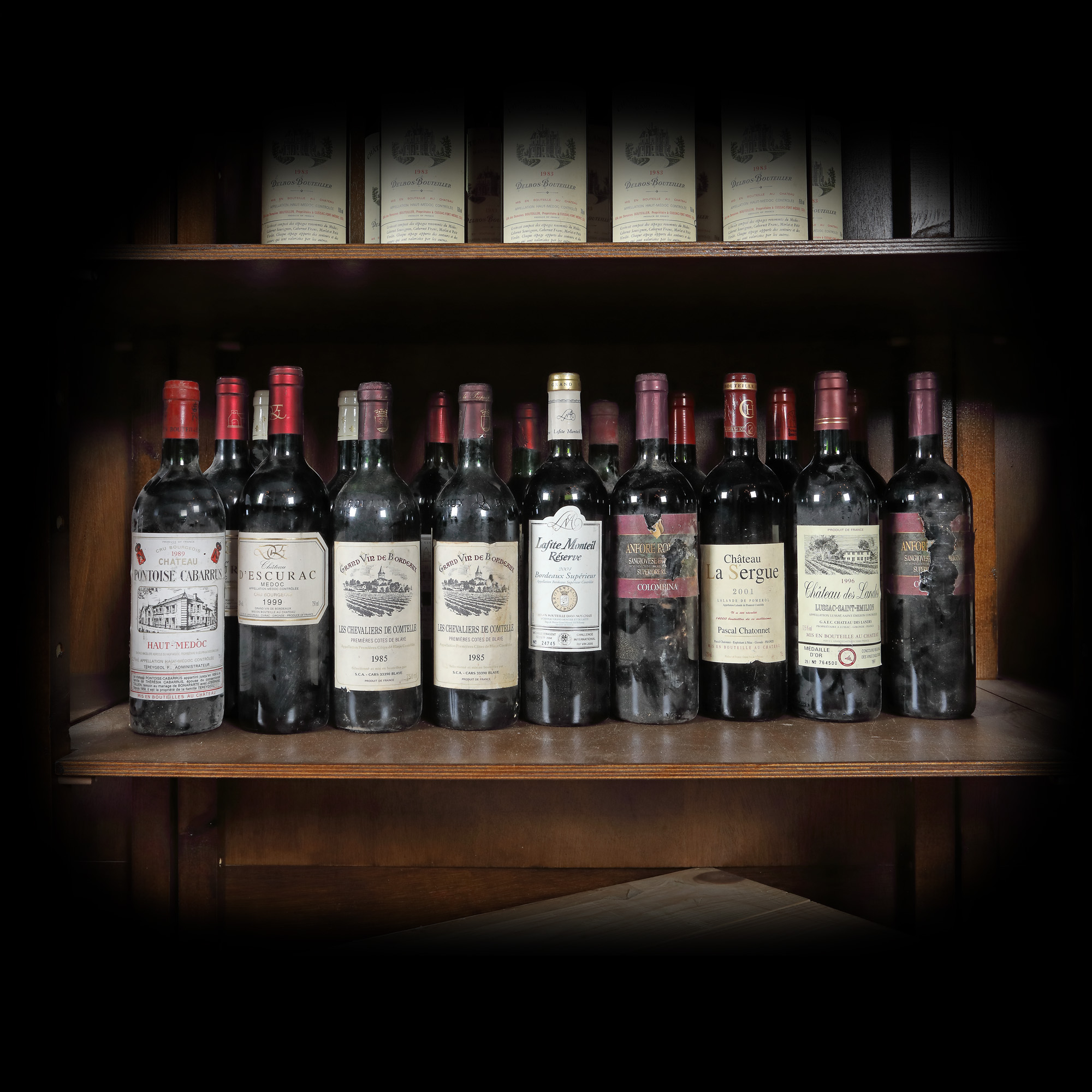 Selecție de vinuri roșii diverse, Franța și Italia, 1970-2004, 18st x 0,75l
