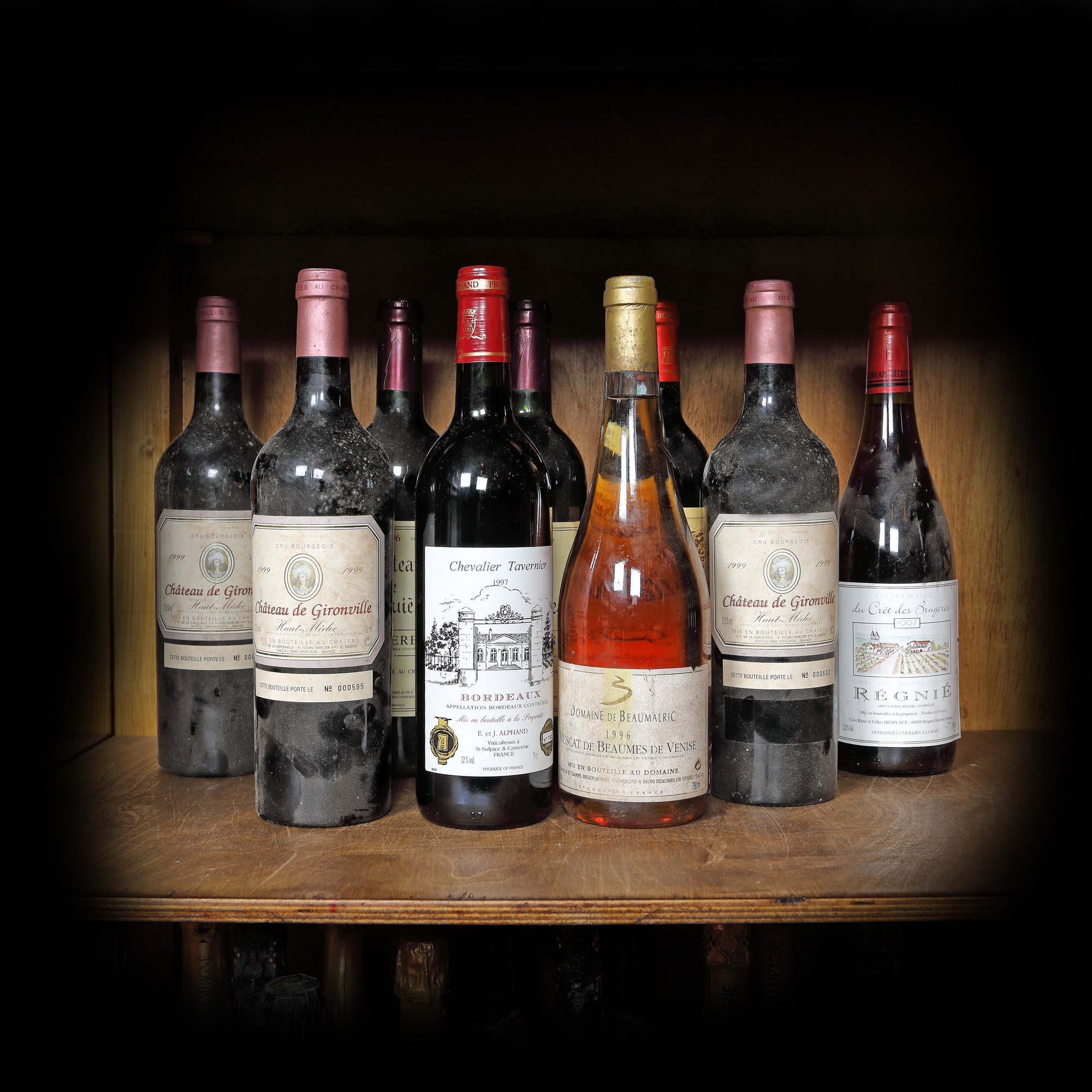 Colecție de vinuri roșii și rose, produse de castele celebre, Franța, anii 1990, 9st x 0,75l