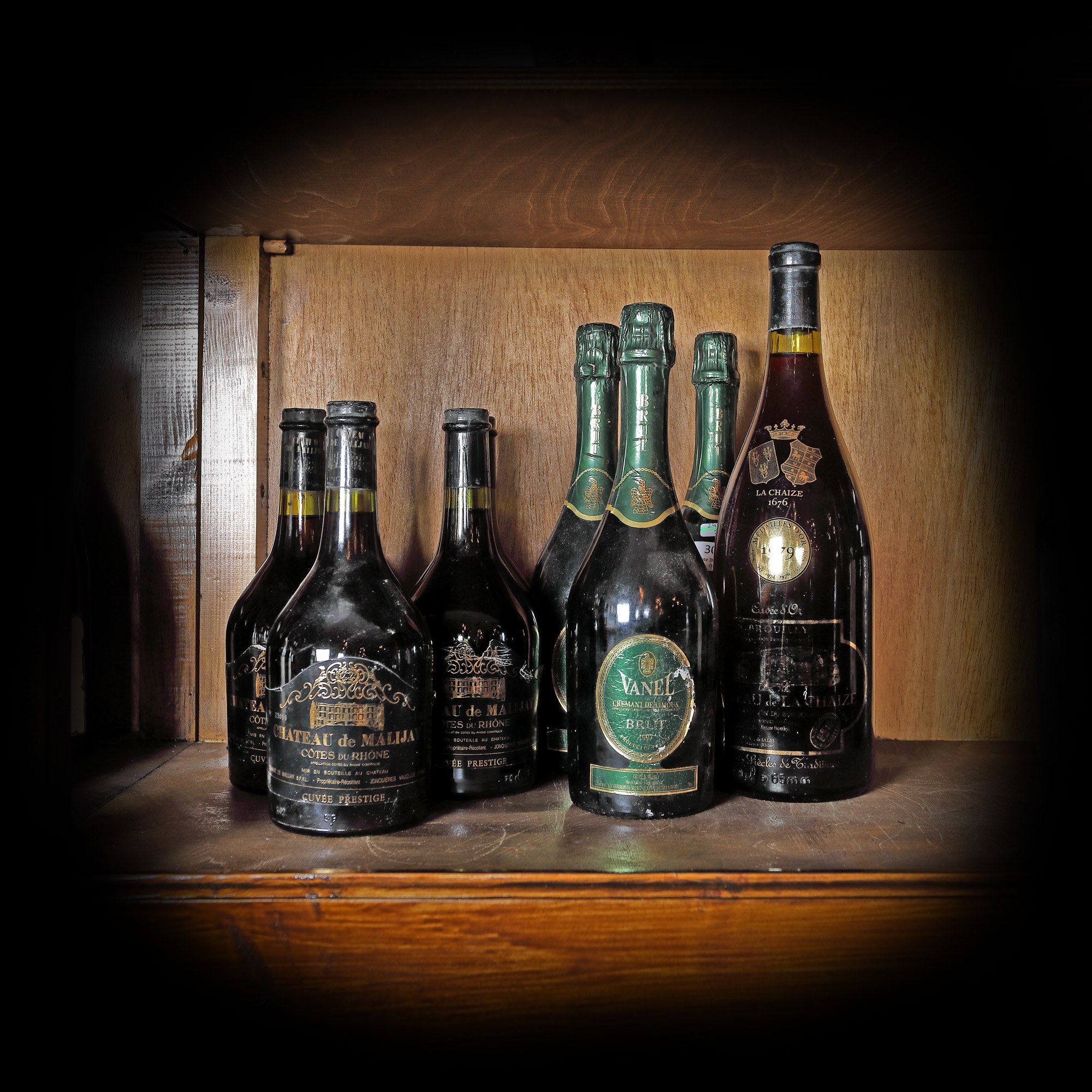 Interesant lot compus din Vanel Cremant de Limoux, Château de Malijay și Château de La Chaize, 1979-1997, 8st x 0,75l, 1st x 1,5l
