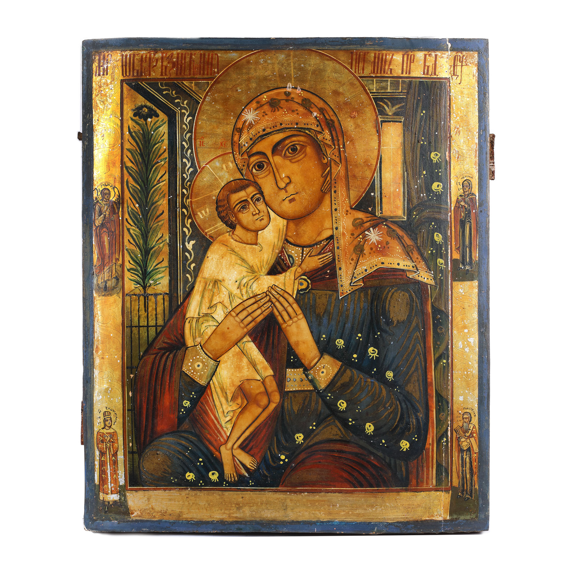 "Virgin Mary and the Baby (Glikofilusa)", icon on wood, Russian school, late 19th century