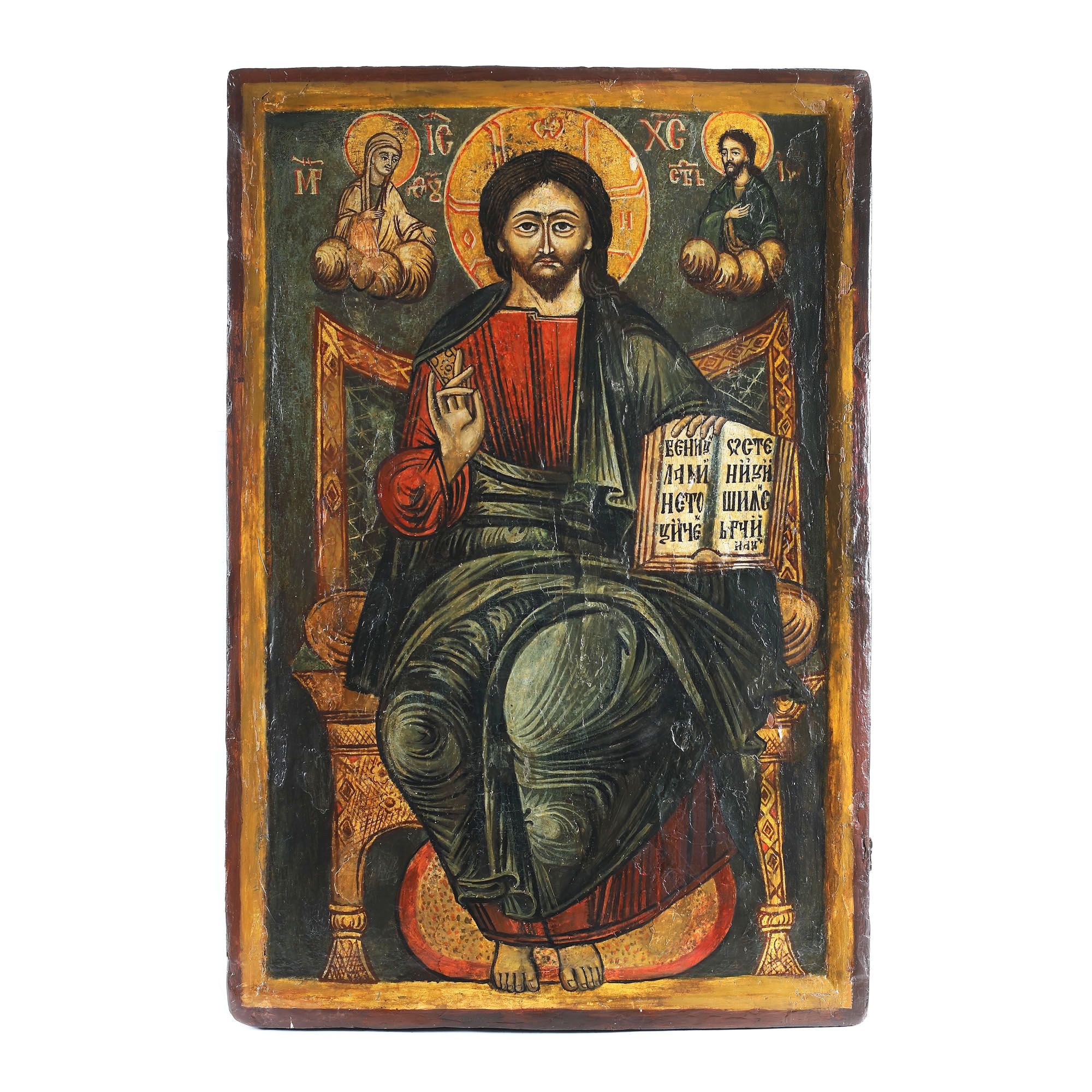Icoană împărătească pe lemn, "Iisus Hristos Împărat și Mare Arhiereu", Țara Românească, școală post-brâncovenească, jumătatea sec. XVIII
