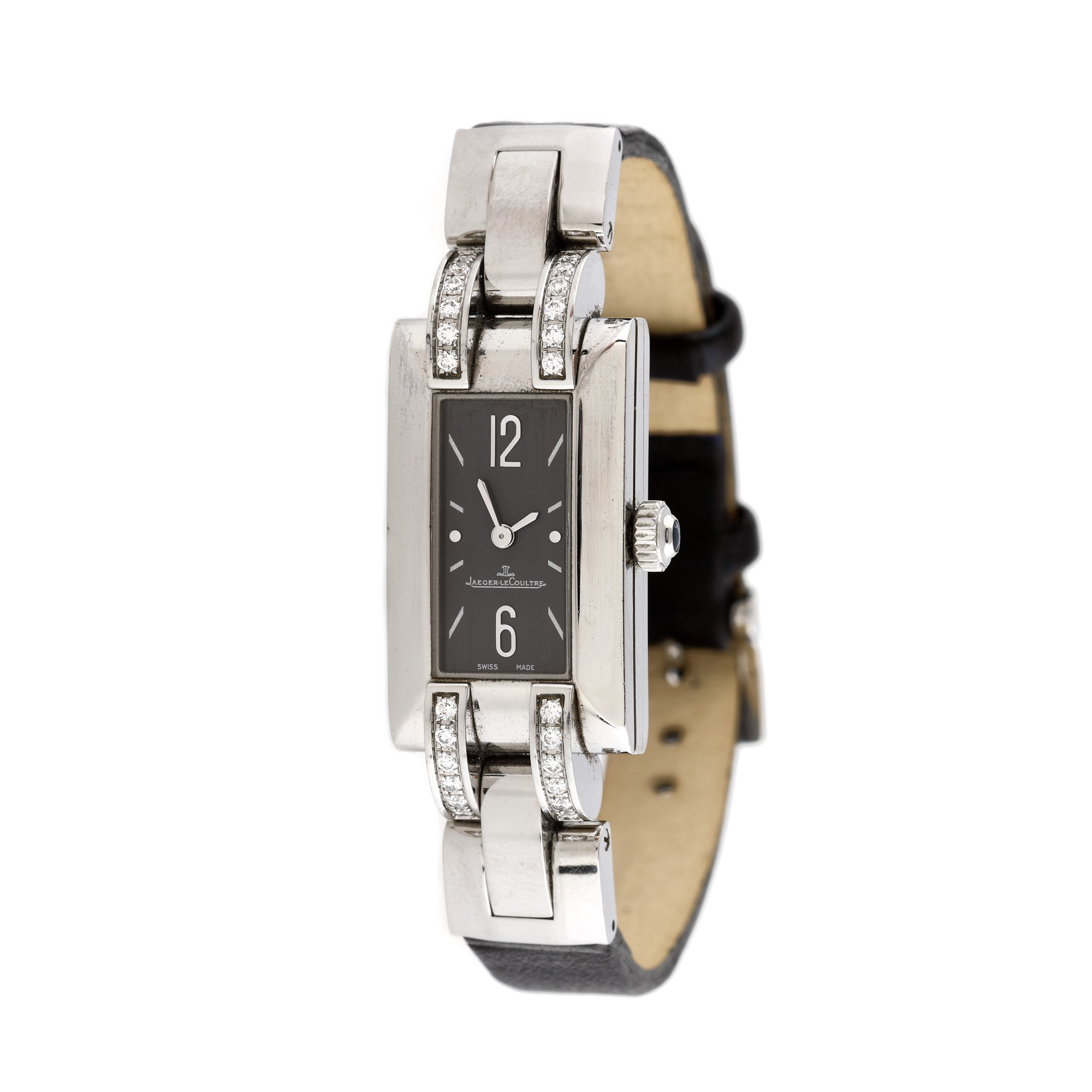 Ceas Jaeger-LeCoultre Idéale, de mână, de damă, ornat cu diamante, însoțit de cutia originală