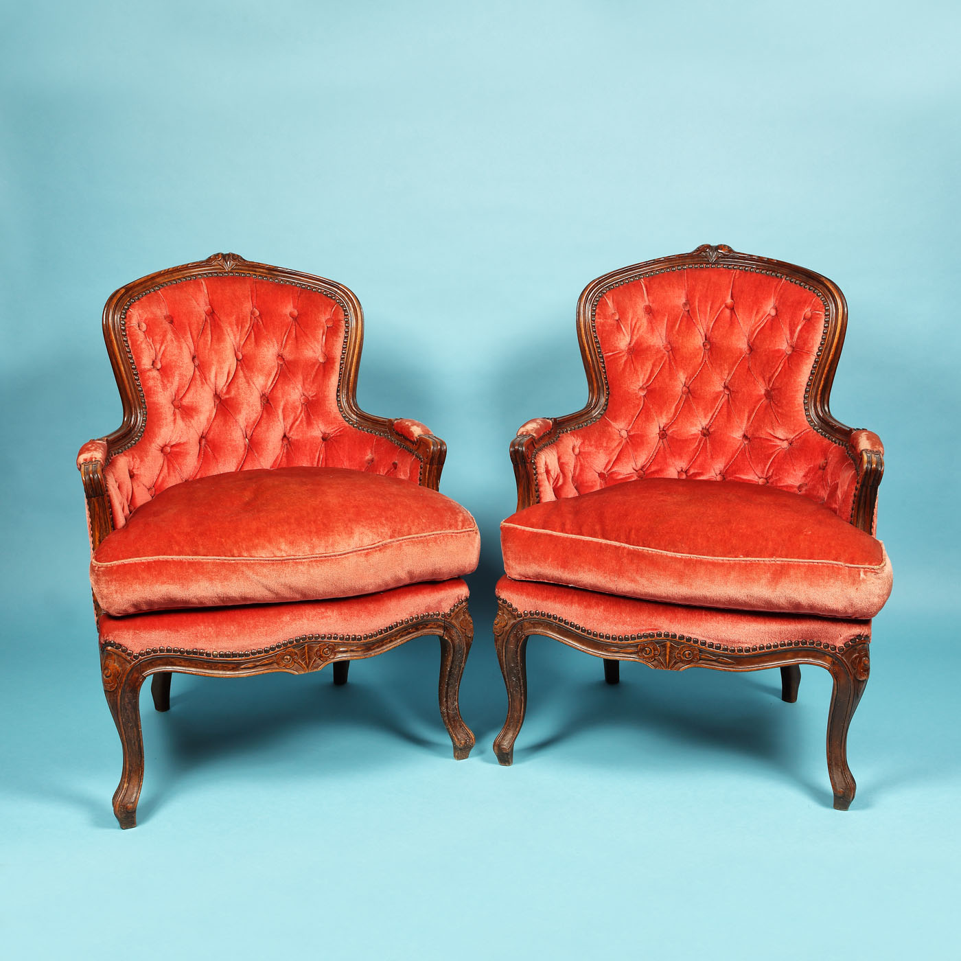 Pair of Napoleon III style armchairs, second half of the 19th century