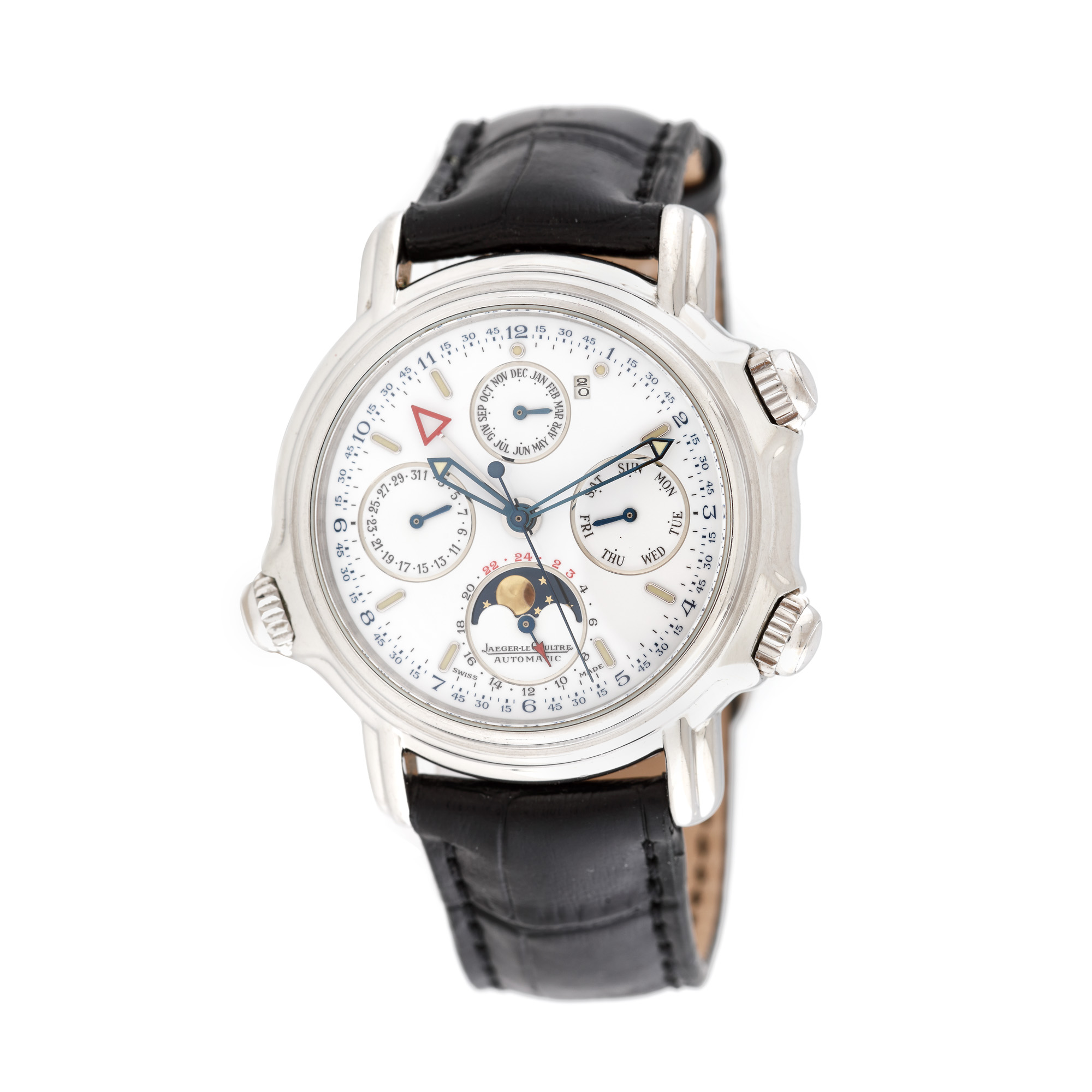 Ceas Jaeger LeCoultre Grand Reveil, din platină, de mână, bărbătesc, ediție limitată, vine însoțit de acte de proveniență și cutie originală