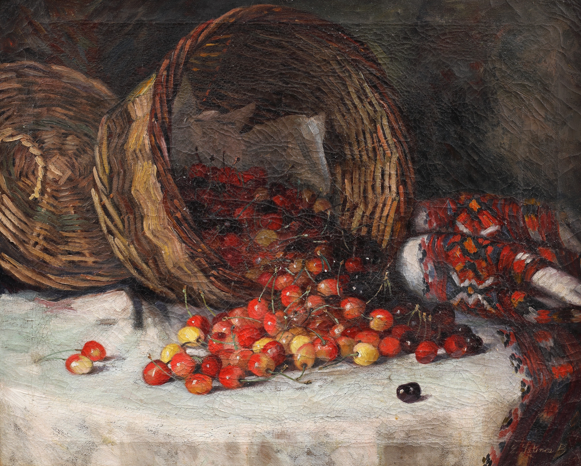 Basket with Cherries