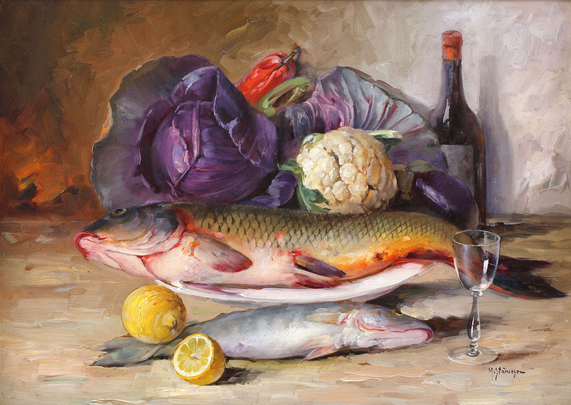 Still Life with Fish and Vegetables