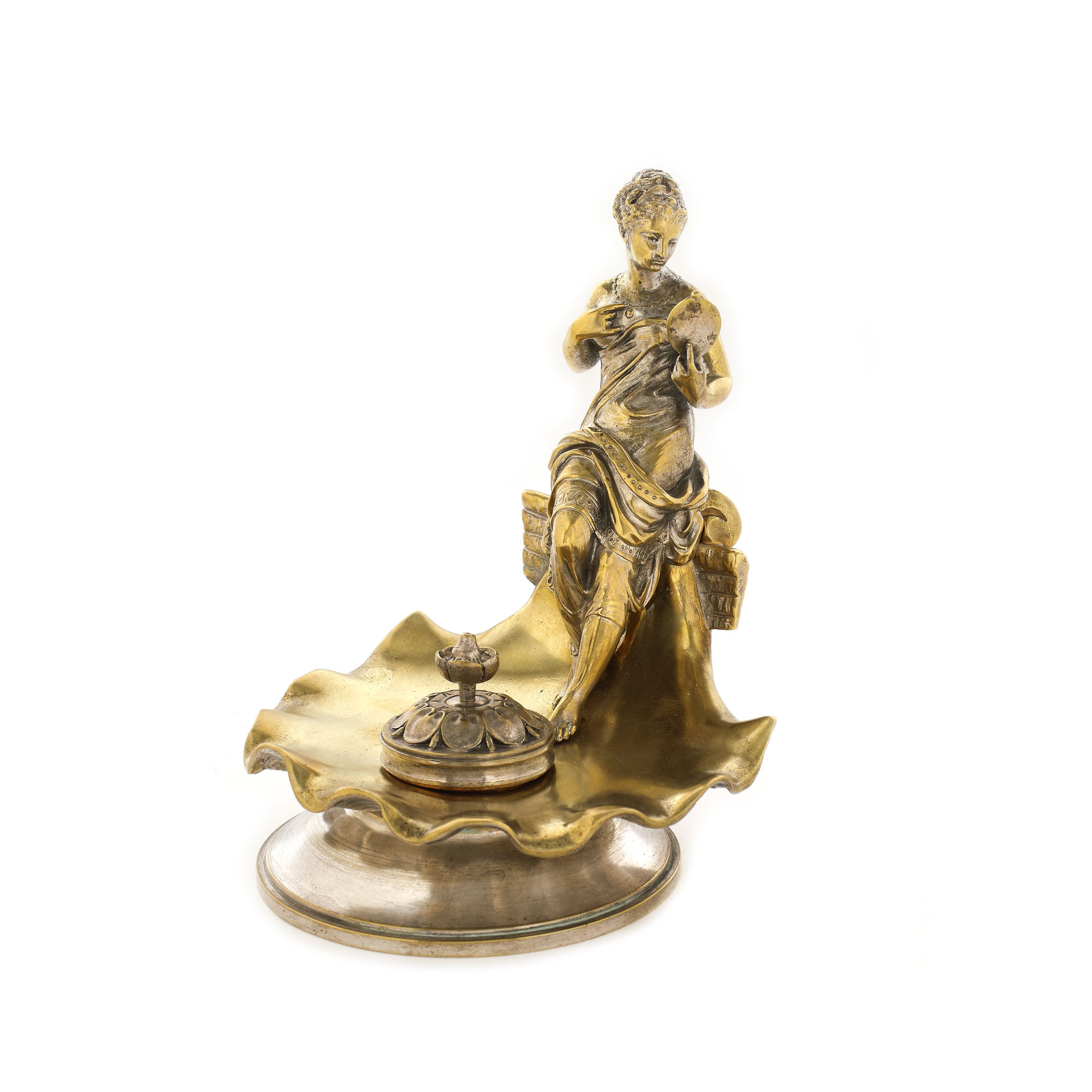 ”Lady of the lake” - encrieră Art Nouveau, din bronz aurit, cca. 1900