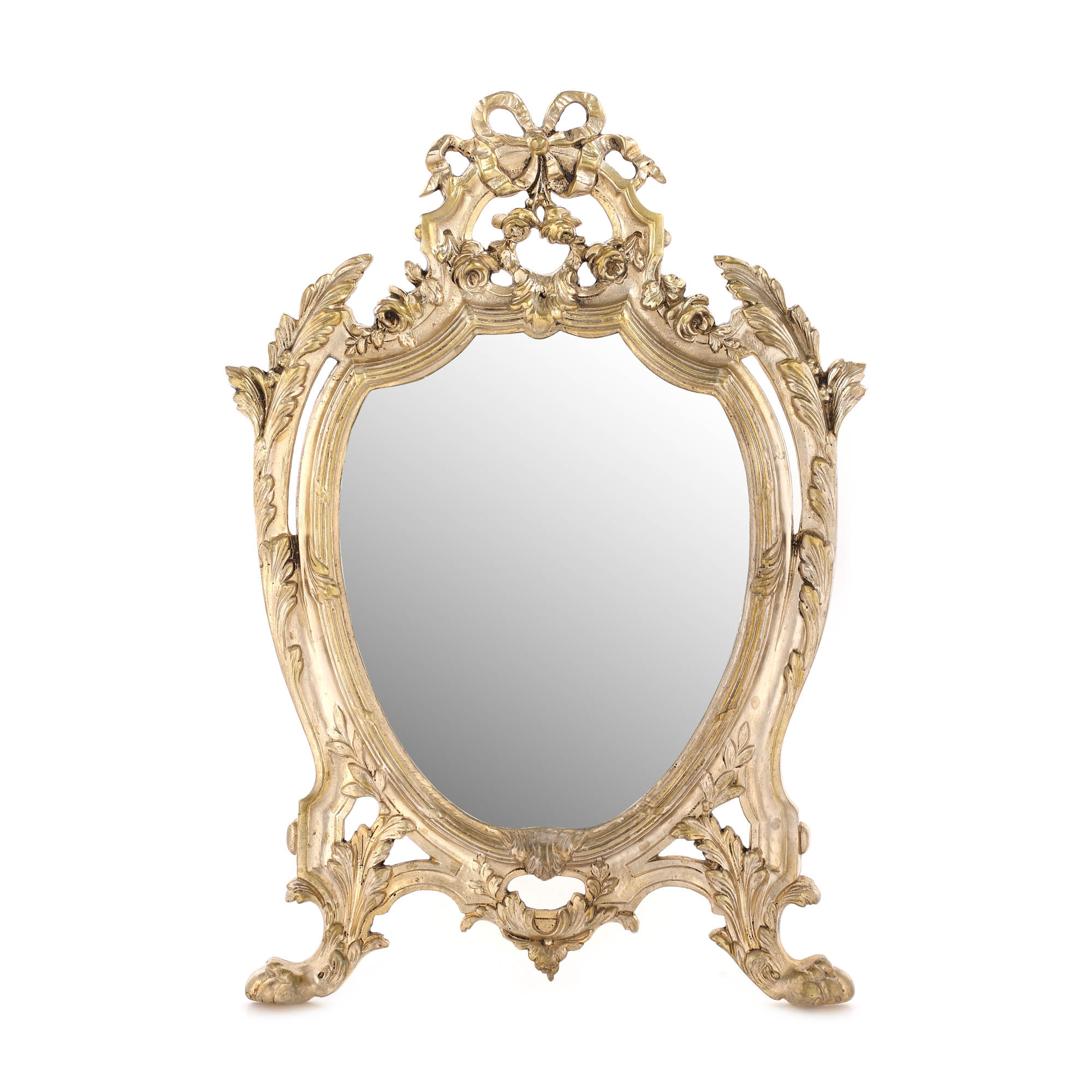 Oglindă din bronz doré, cu decor în manieră Louis XVI, cca. 1860-1880