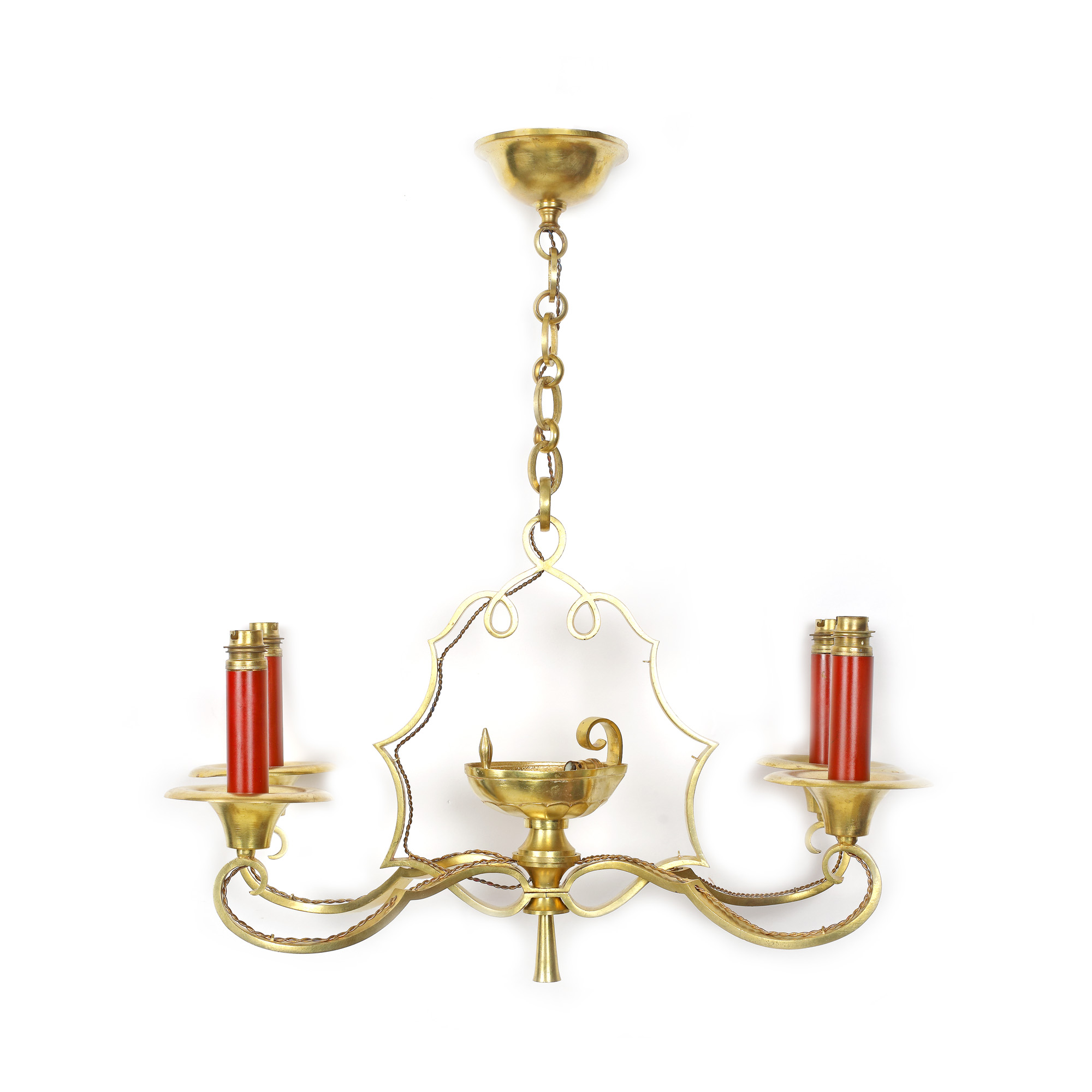 Lampă Jules Leleu, Art Deco, cu decor stilizat, cca. 1930, piesă de colecție
